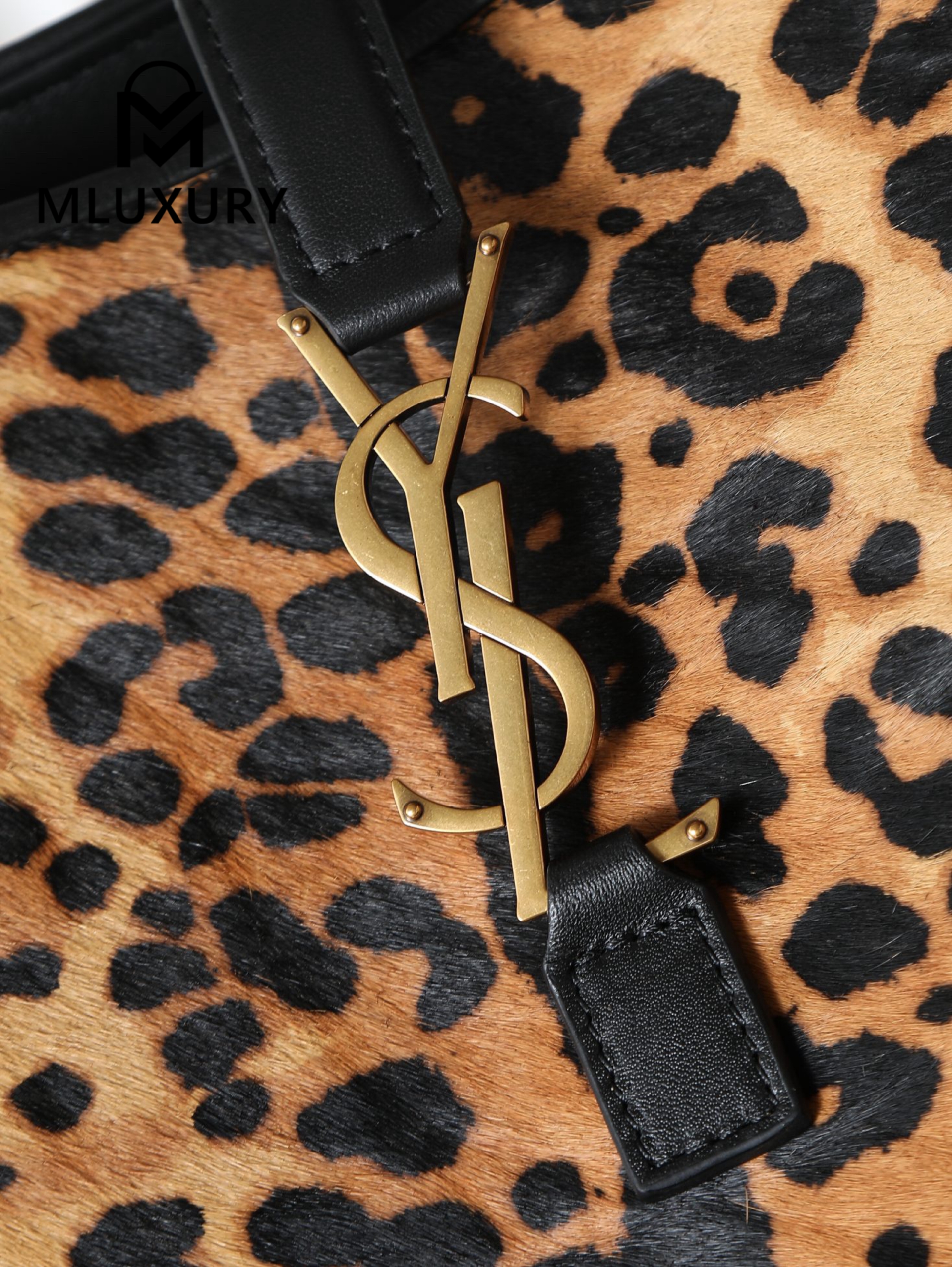 YSL Bea New Hobo Bag, Leopard Print with Gold Buckle