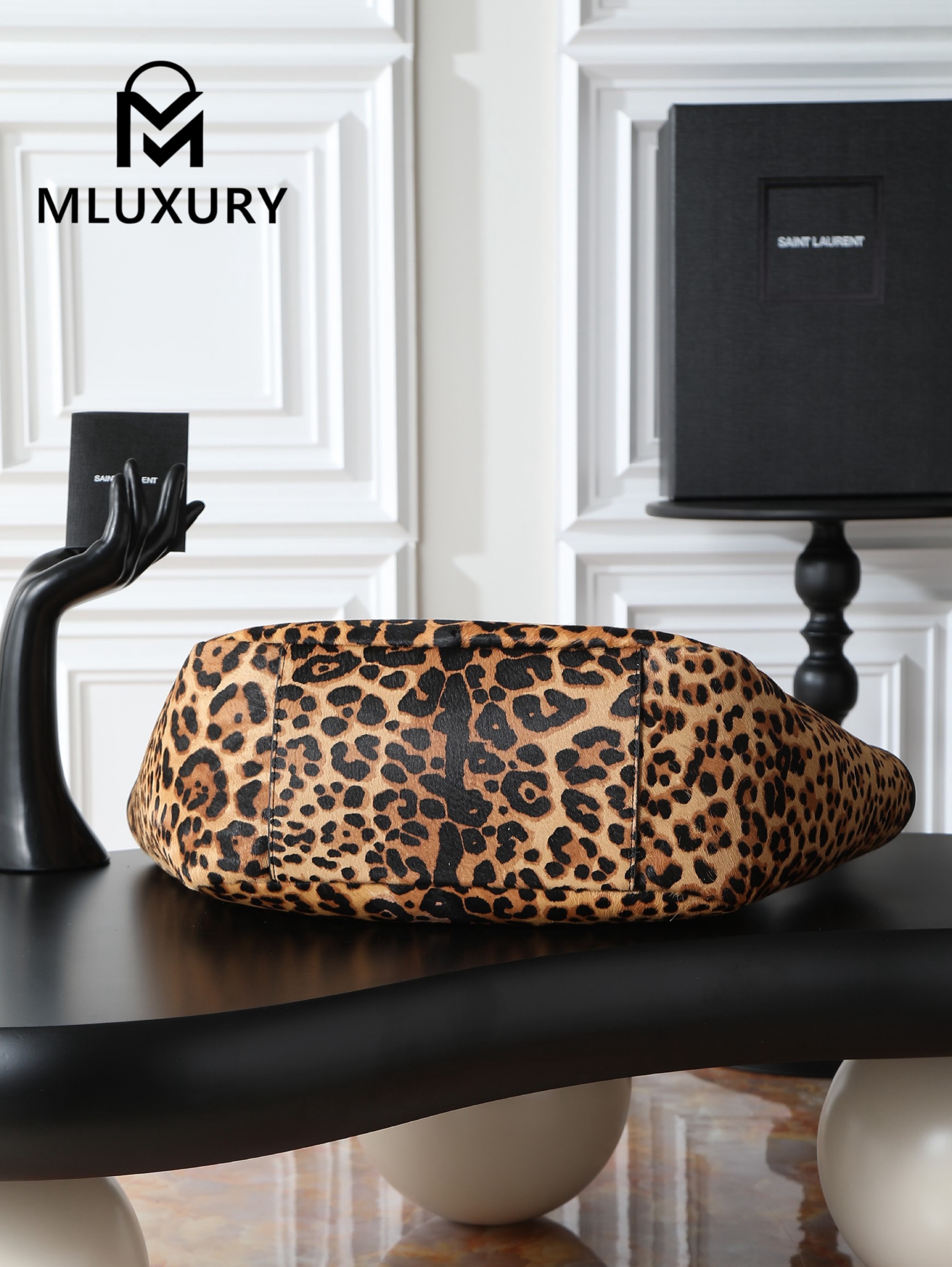 YSL Bea New Hobo Bag, Leopard Print with Gold Buckle