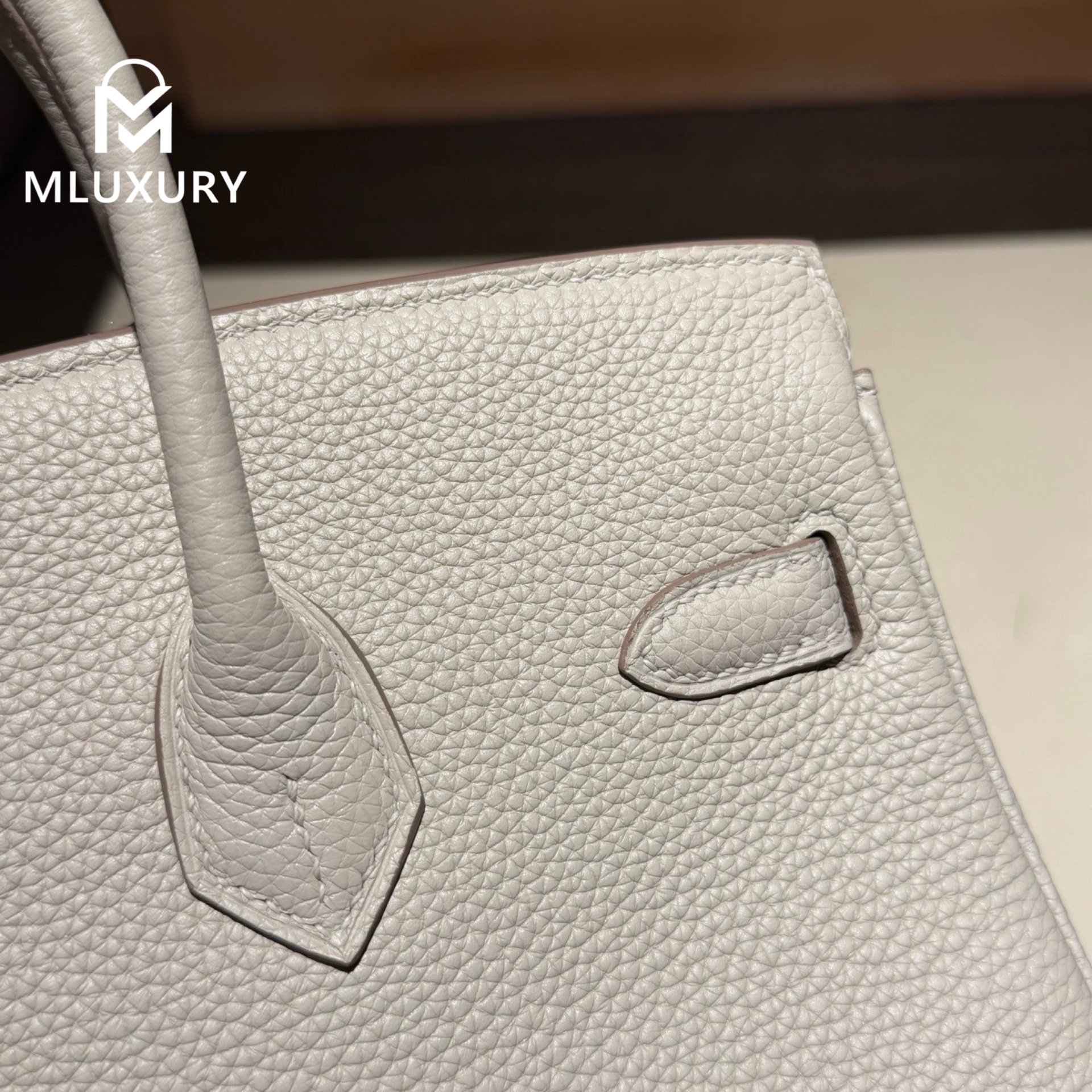Hermès Birkin 25 Genuine Togo Leather, Glacier White, Silver Hardware