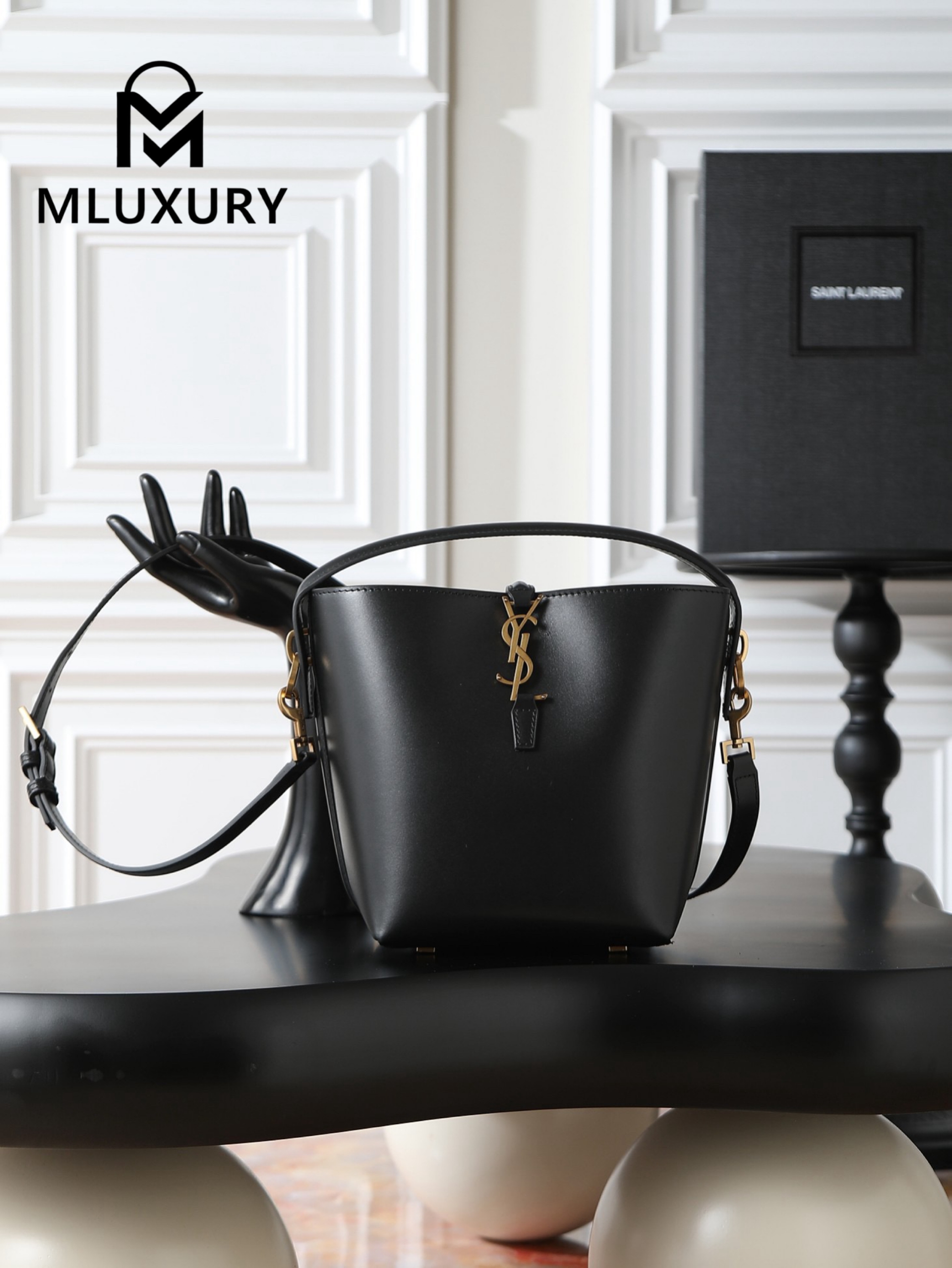 YSL LE 37 Bucket Bag, Small, Black