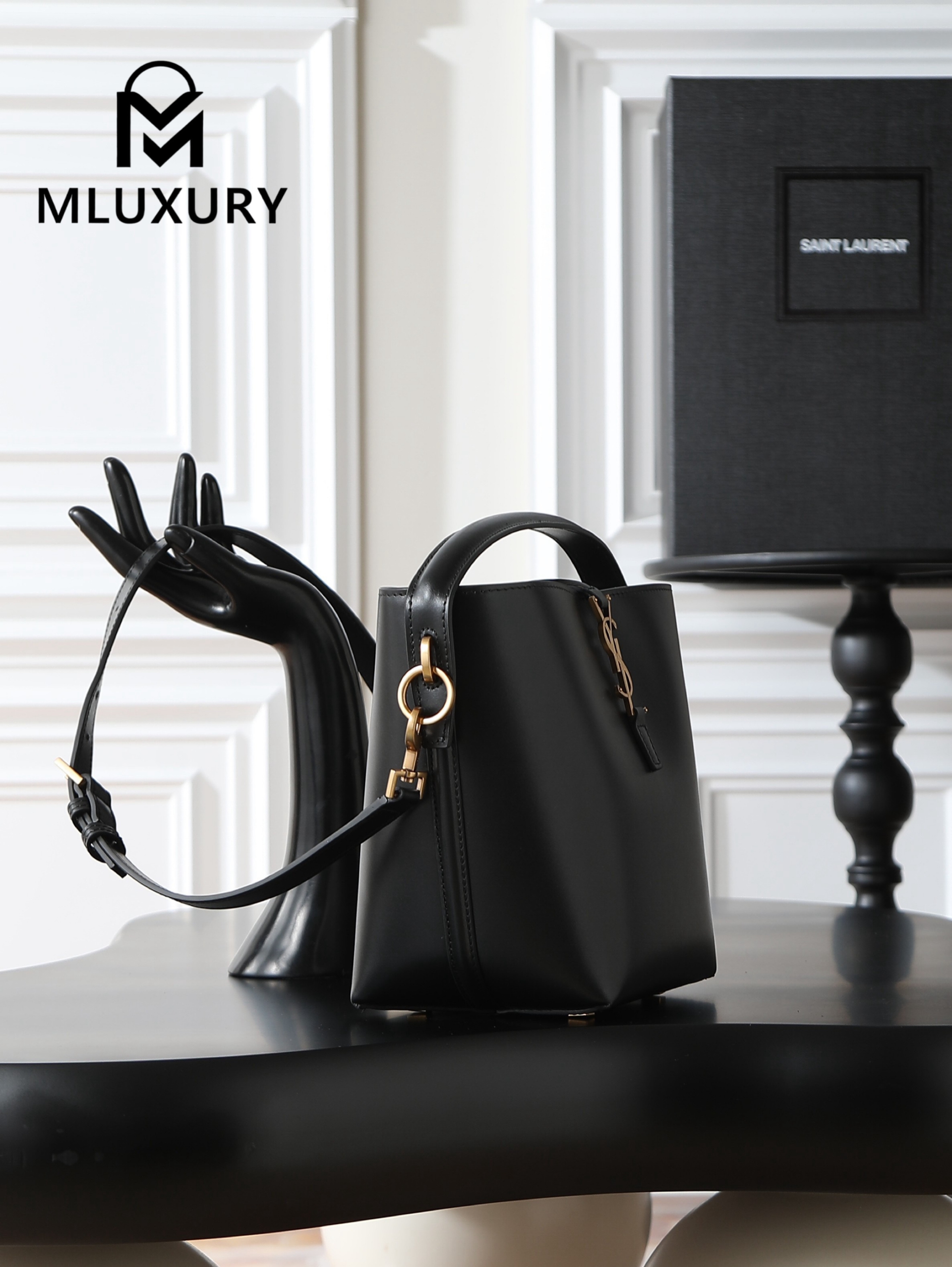 YSL LE 37 Bucket Bag, Small, Black