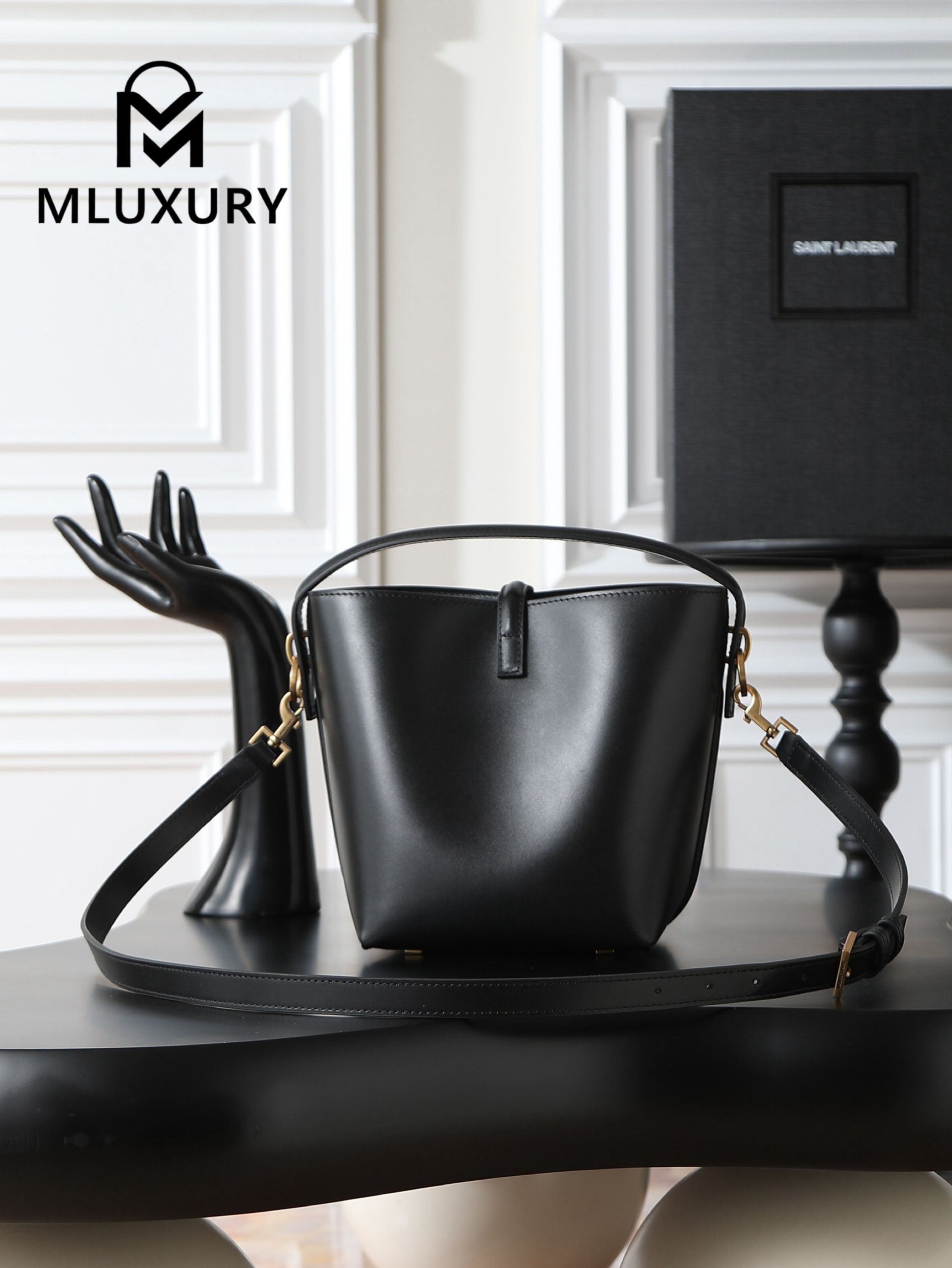 YSL LE 37 Bucket Bag, Small, Black