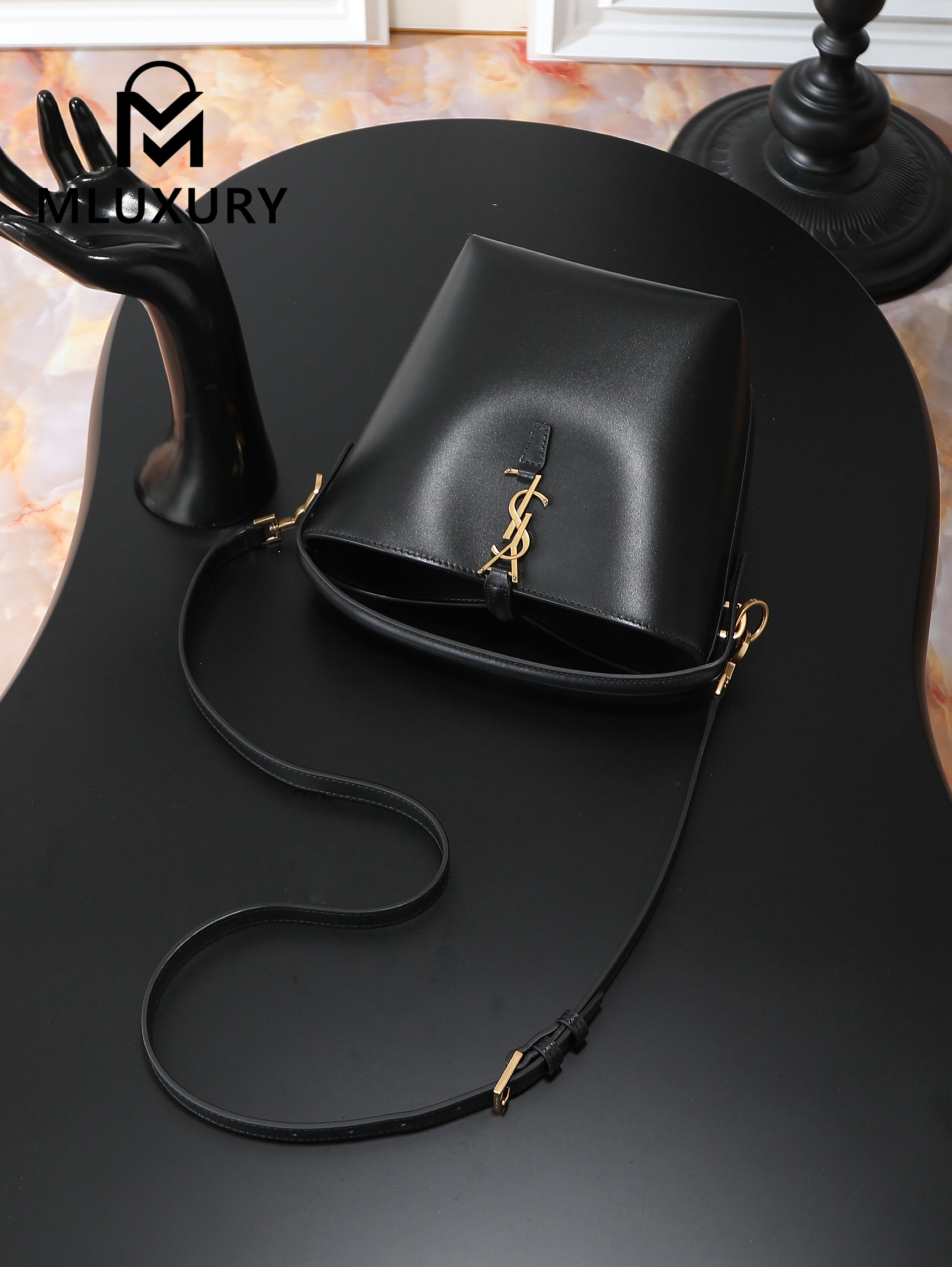 YSL LE 37 Bucket Bag, Small, Black
