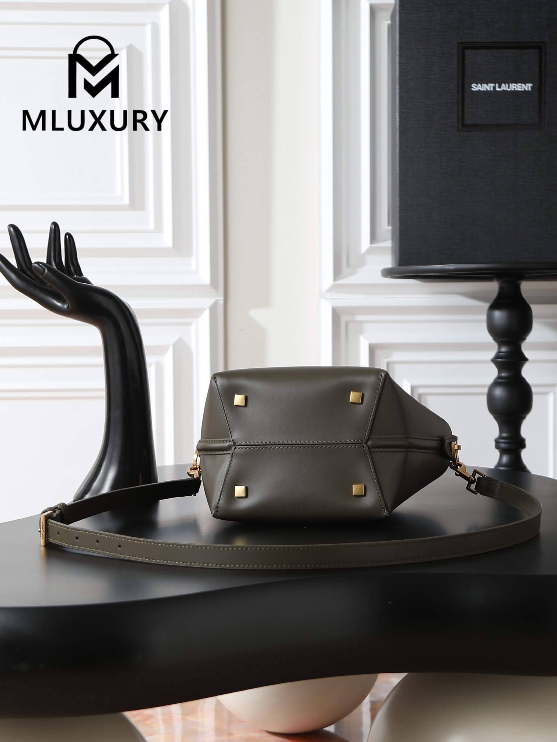 YSL LE 37 Bucket Bag, Small, Green