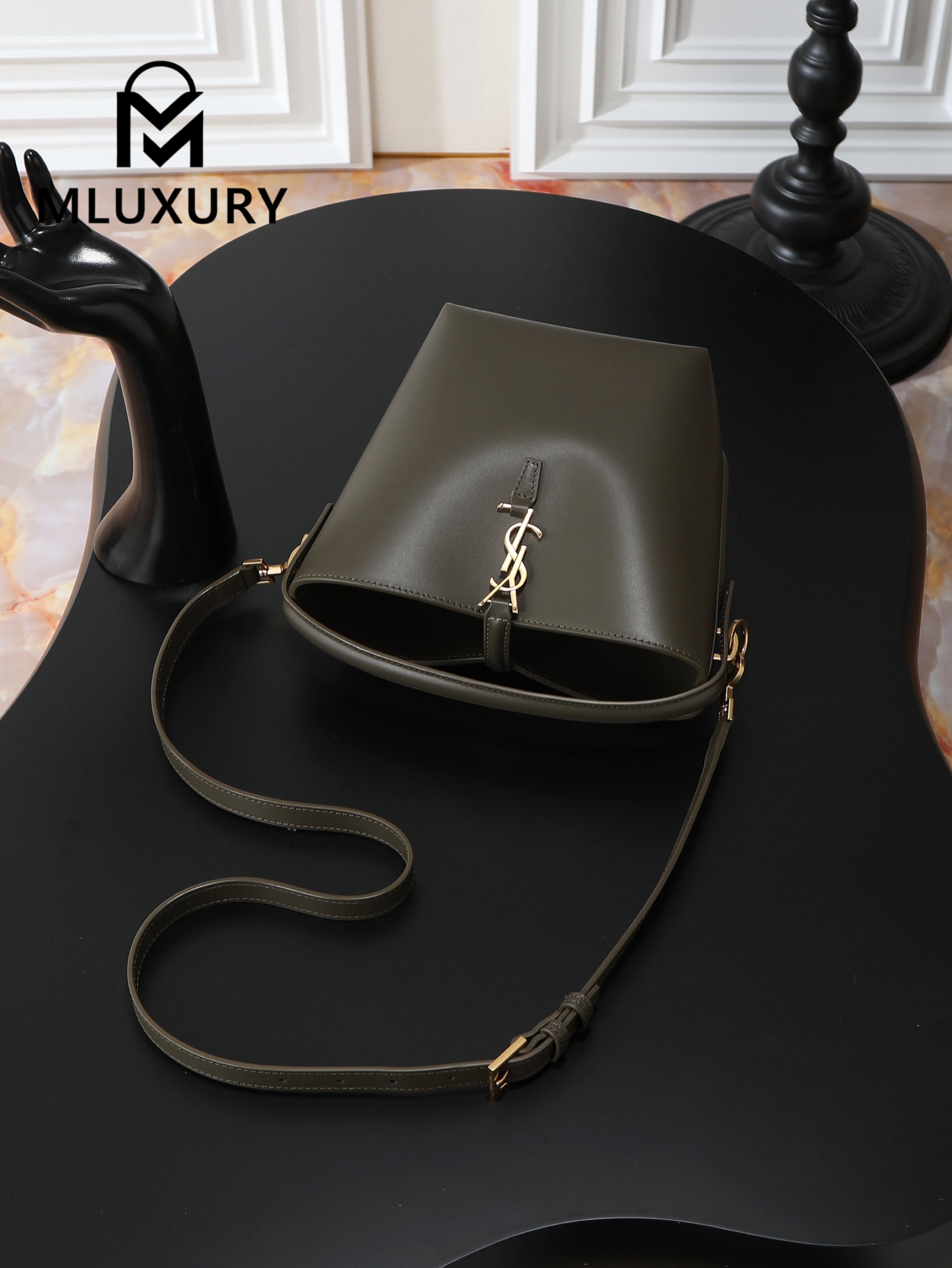 YSL LE 37 Bucket Bag, Small, Green