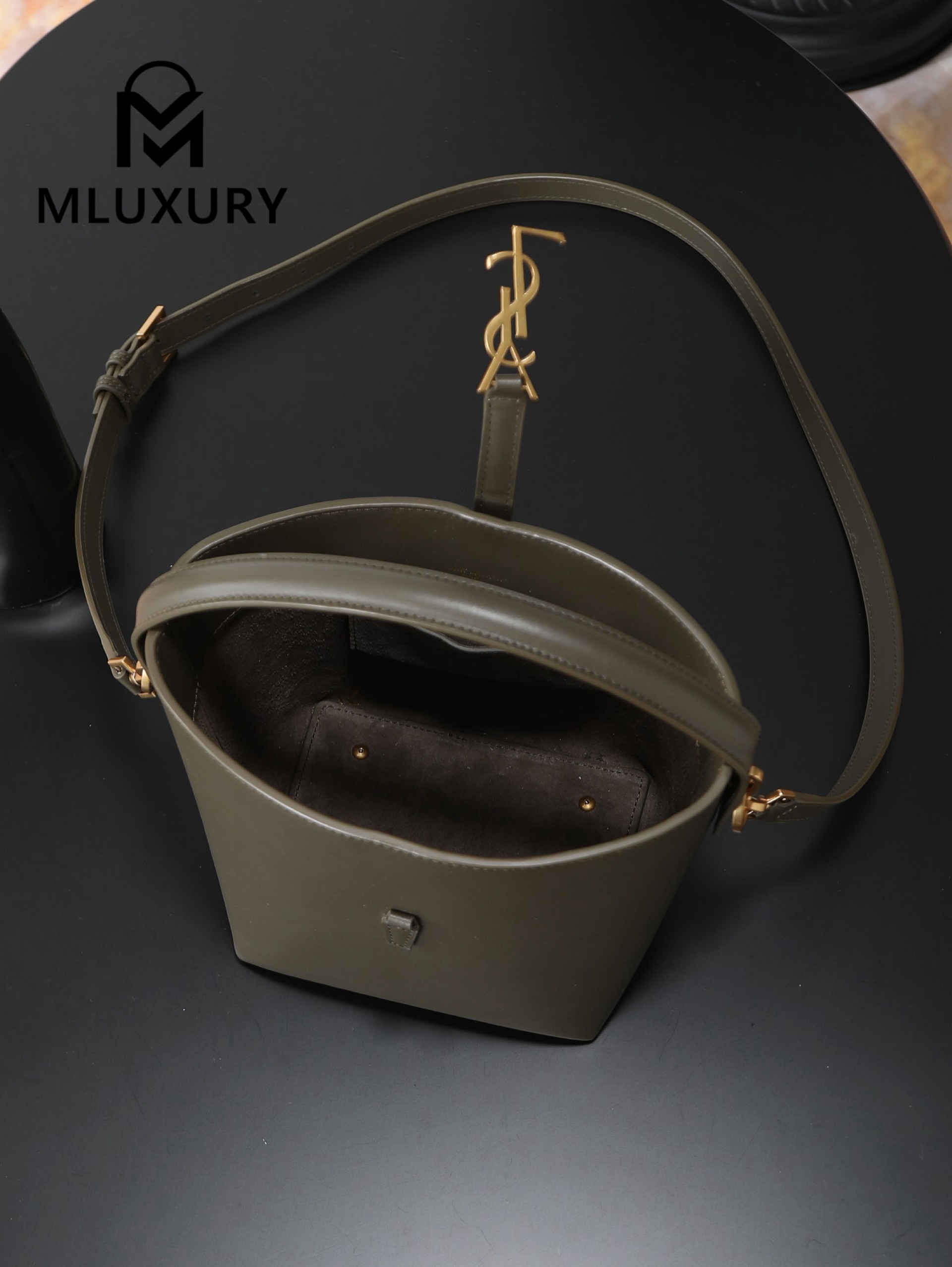 YSL LE 37 Bucket Bag, Small, Green