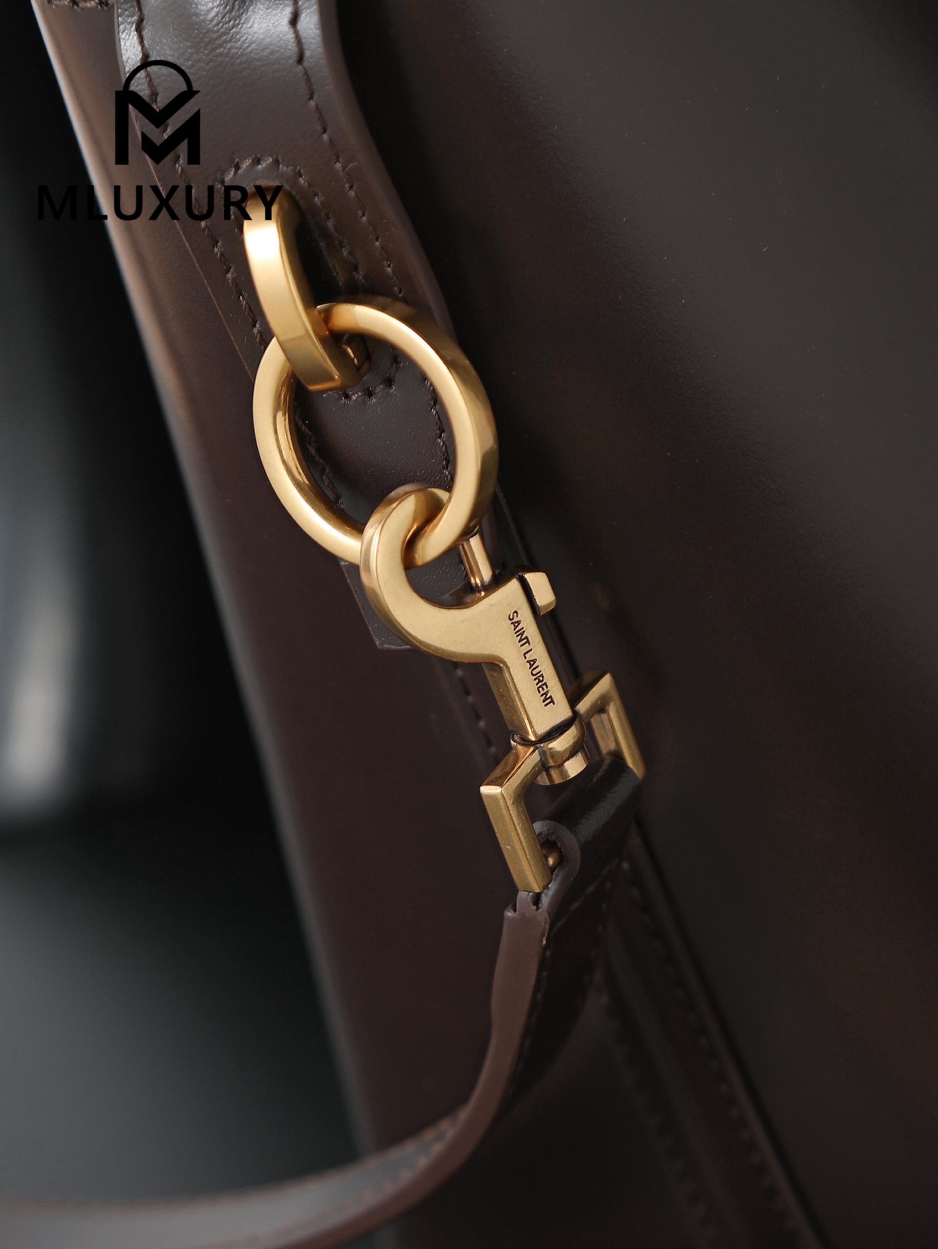 YSL LE 37 Bucket Bag, Small, Coffee Brown