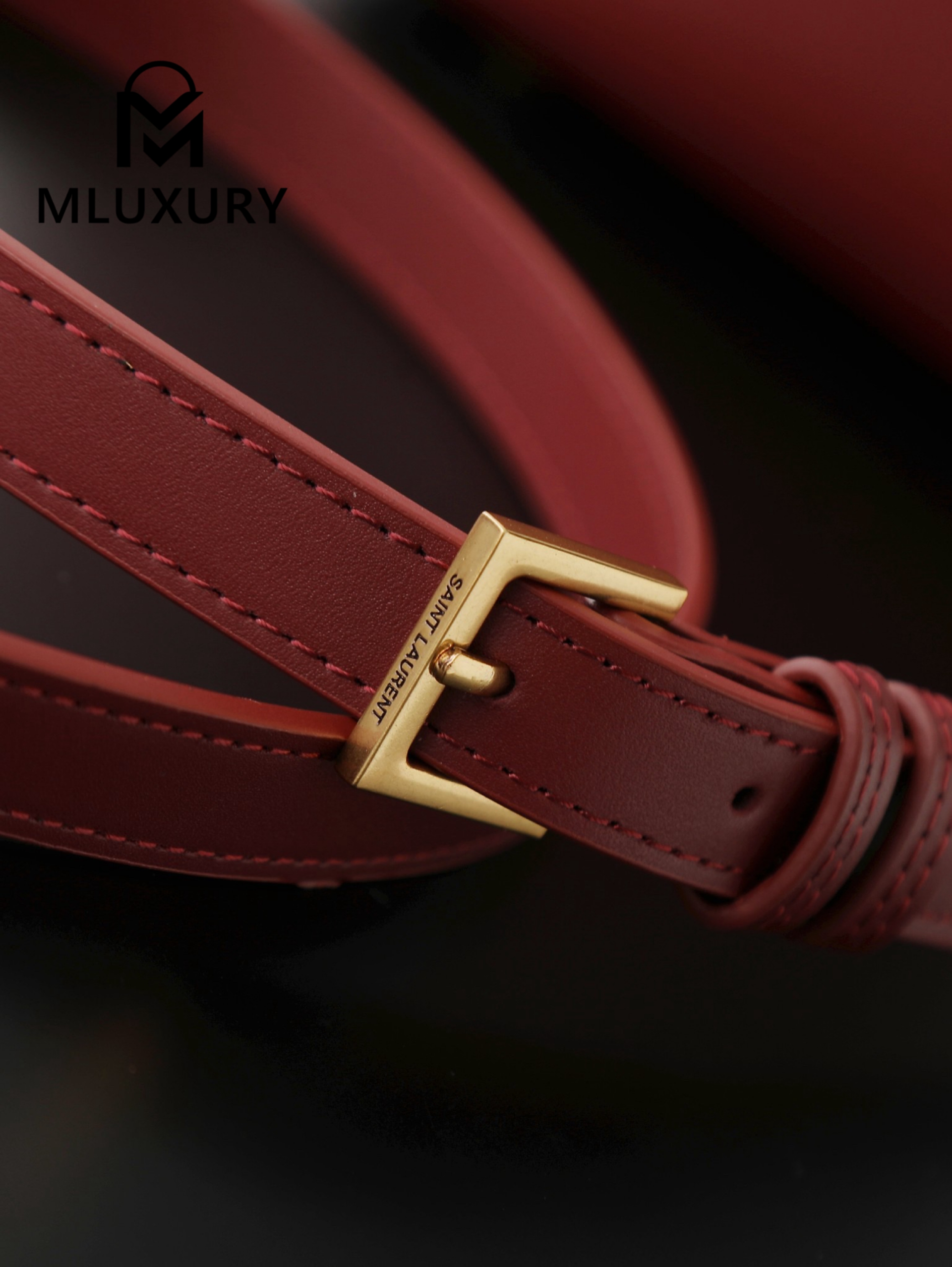 YSL LE 37 Bucket Bag, Small, Burgundy