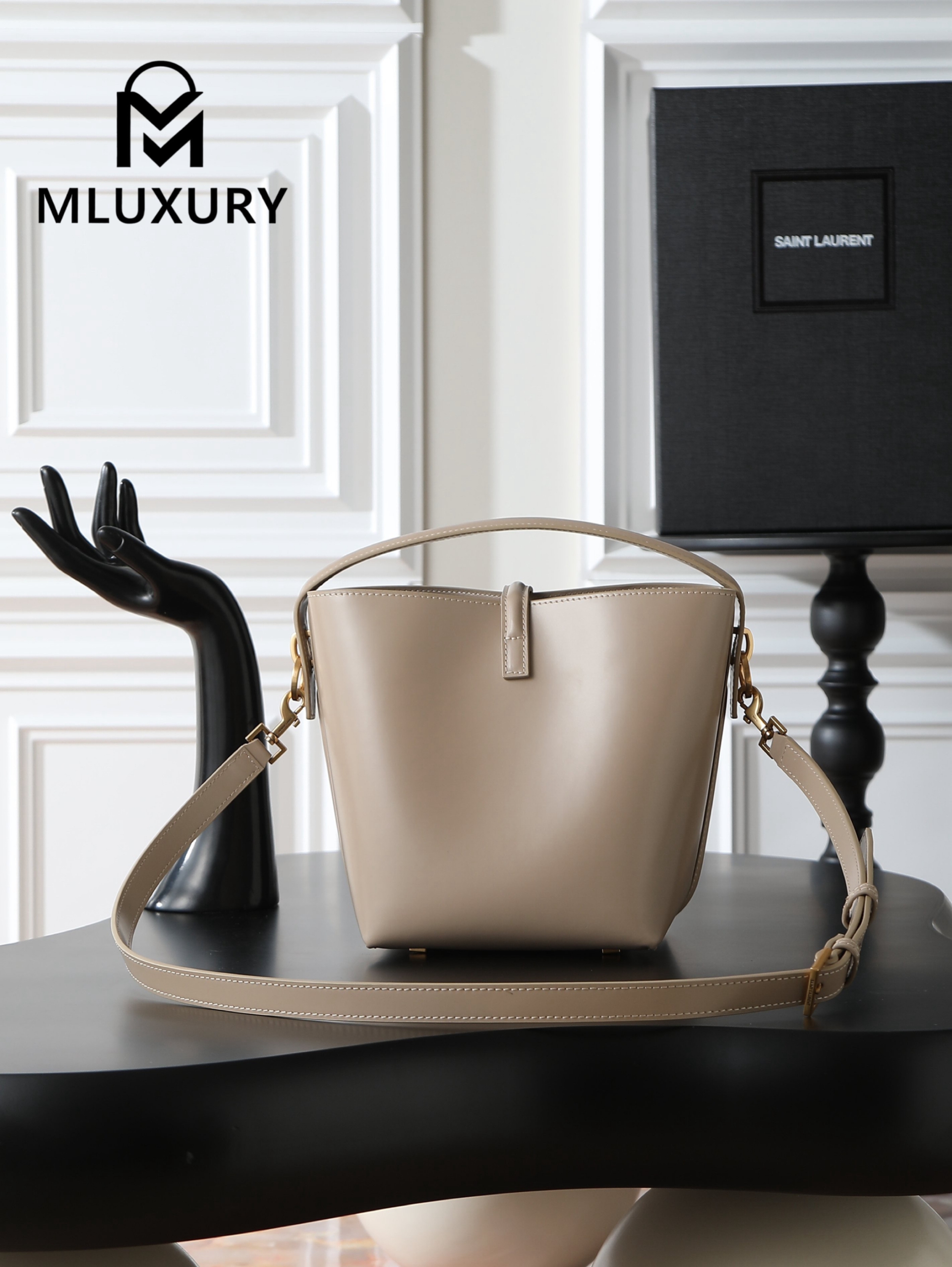 YSL LE 37 Bucket Bag (Small), Apricot