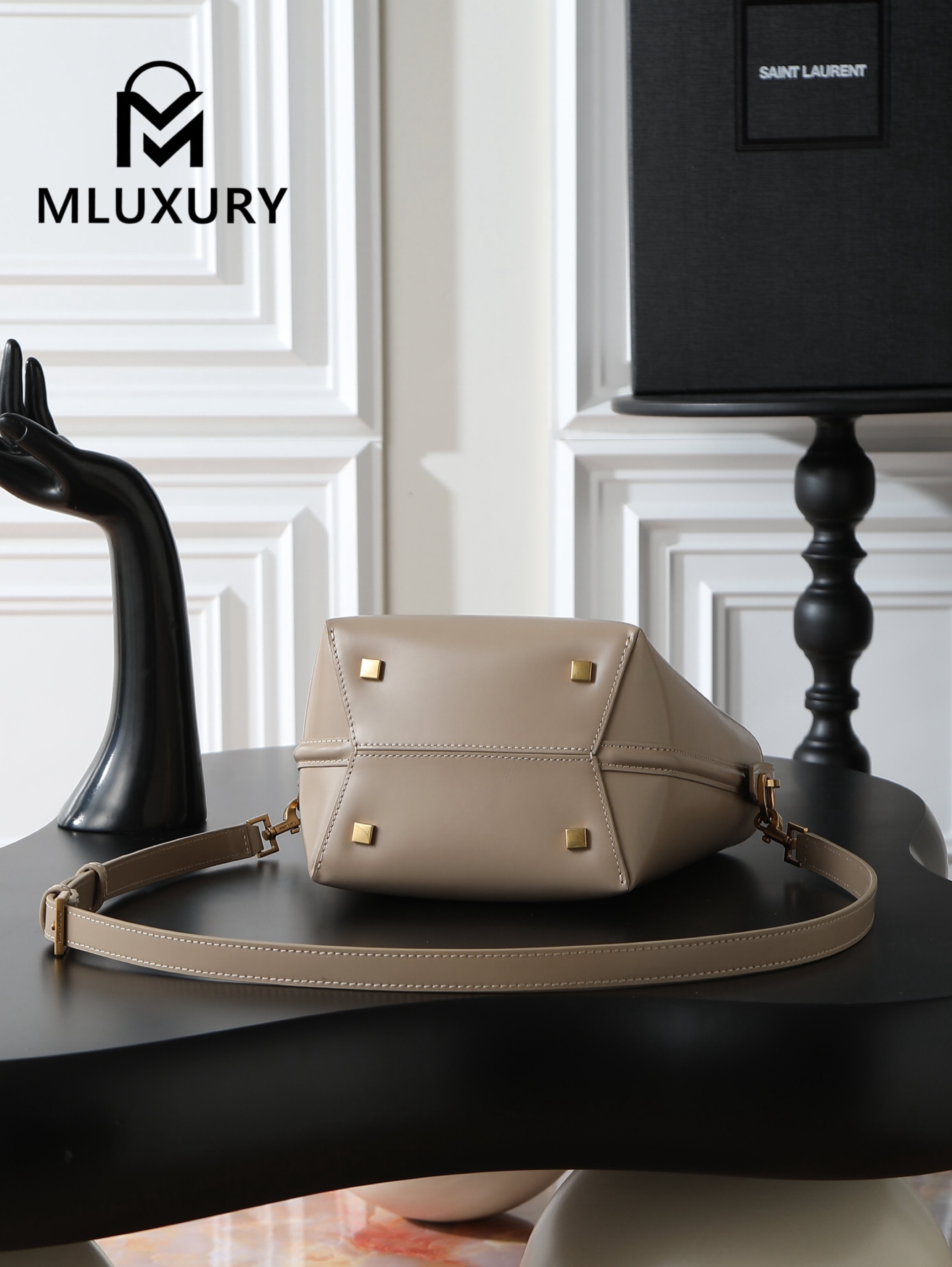 YSL LE 37 Bucket Bag (Small), Apricot