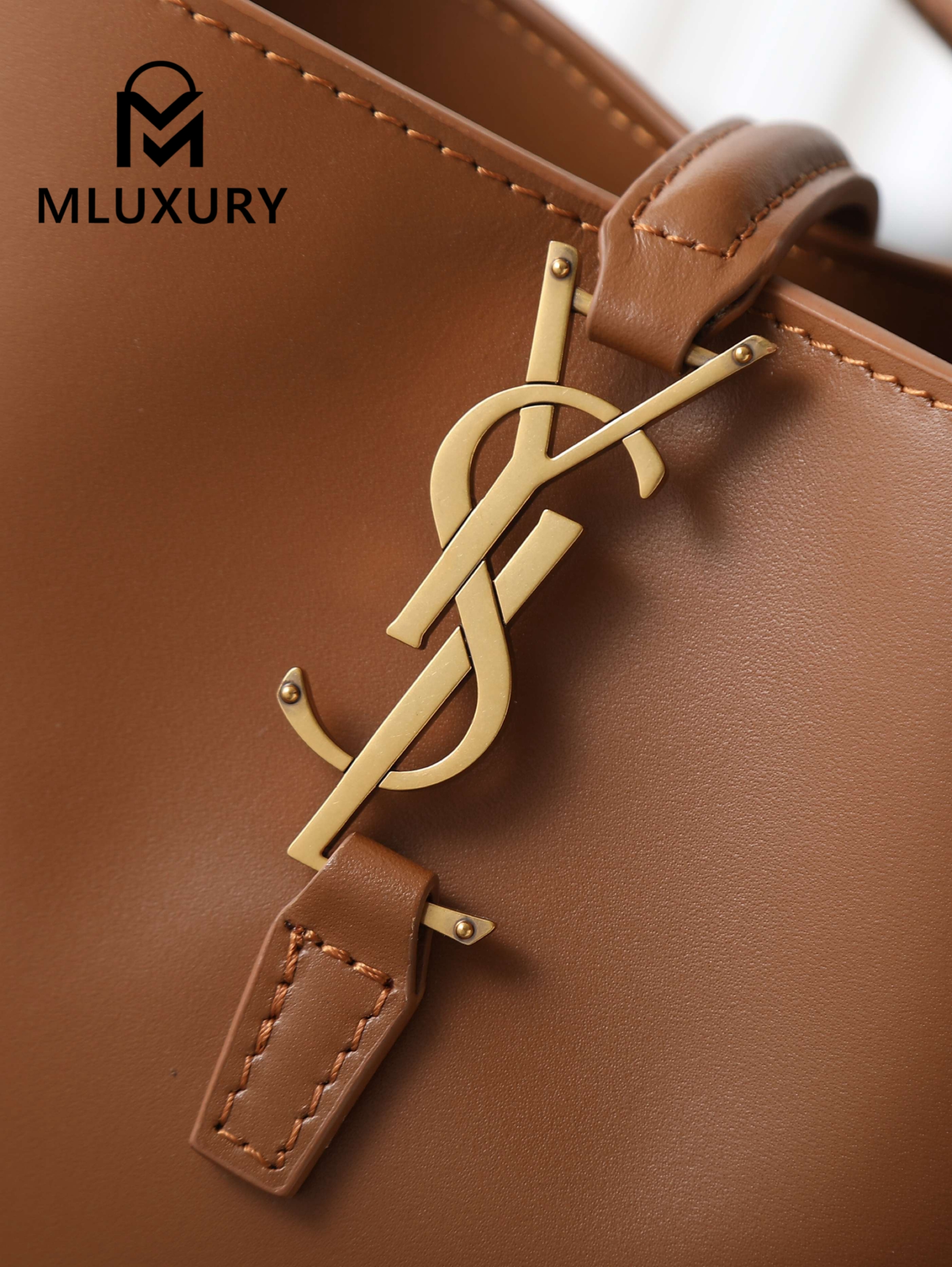 YSL LE 37 Bucket Bag, Small, Tan Yellow