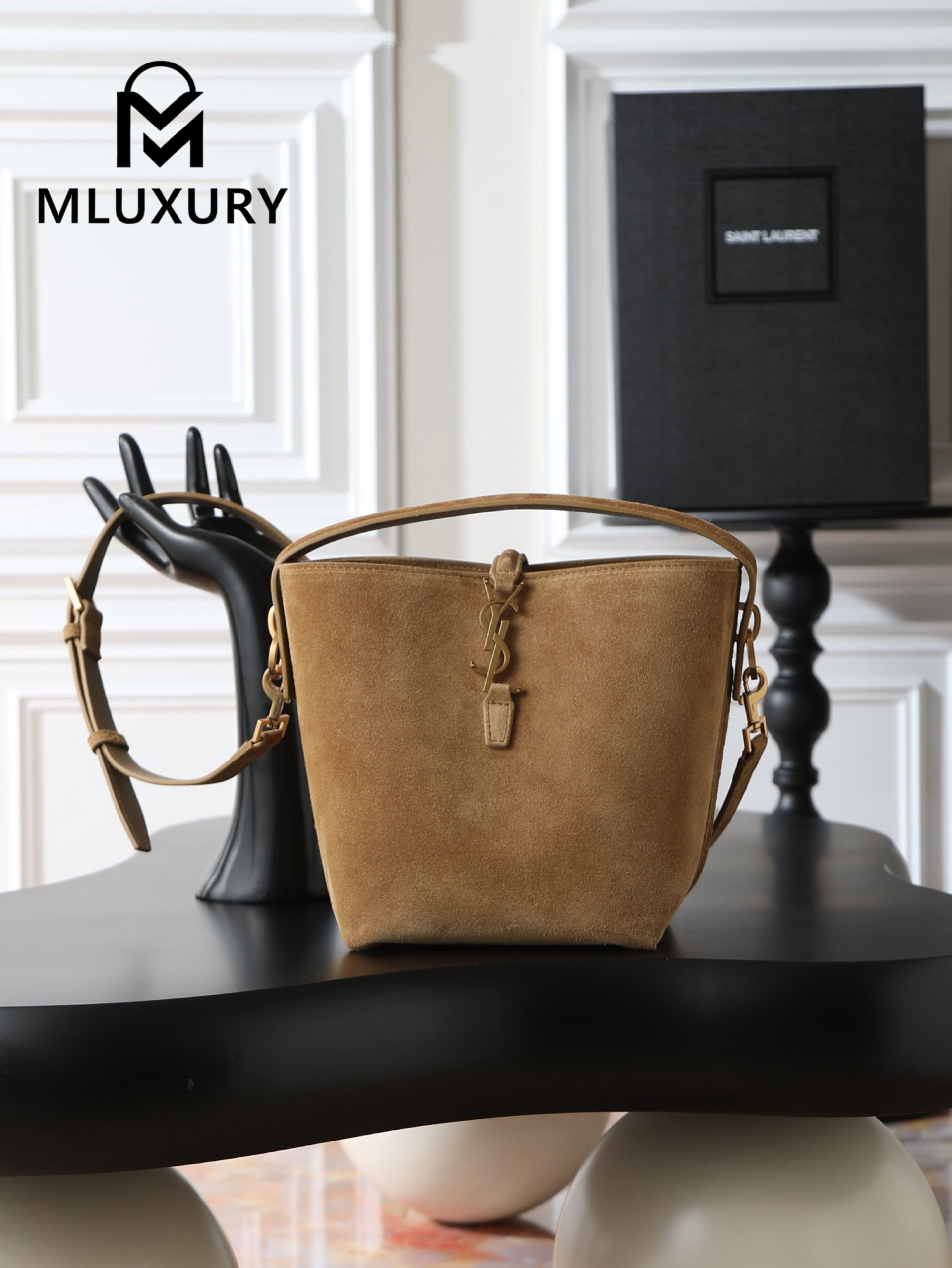 YSL LE 37 Bucket Bag (Small), Suede