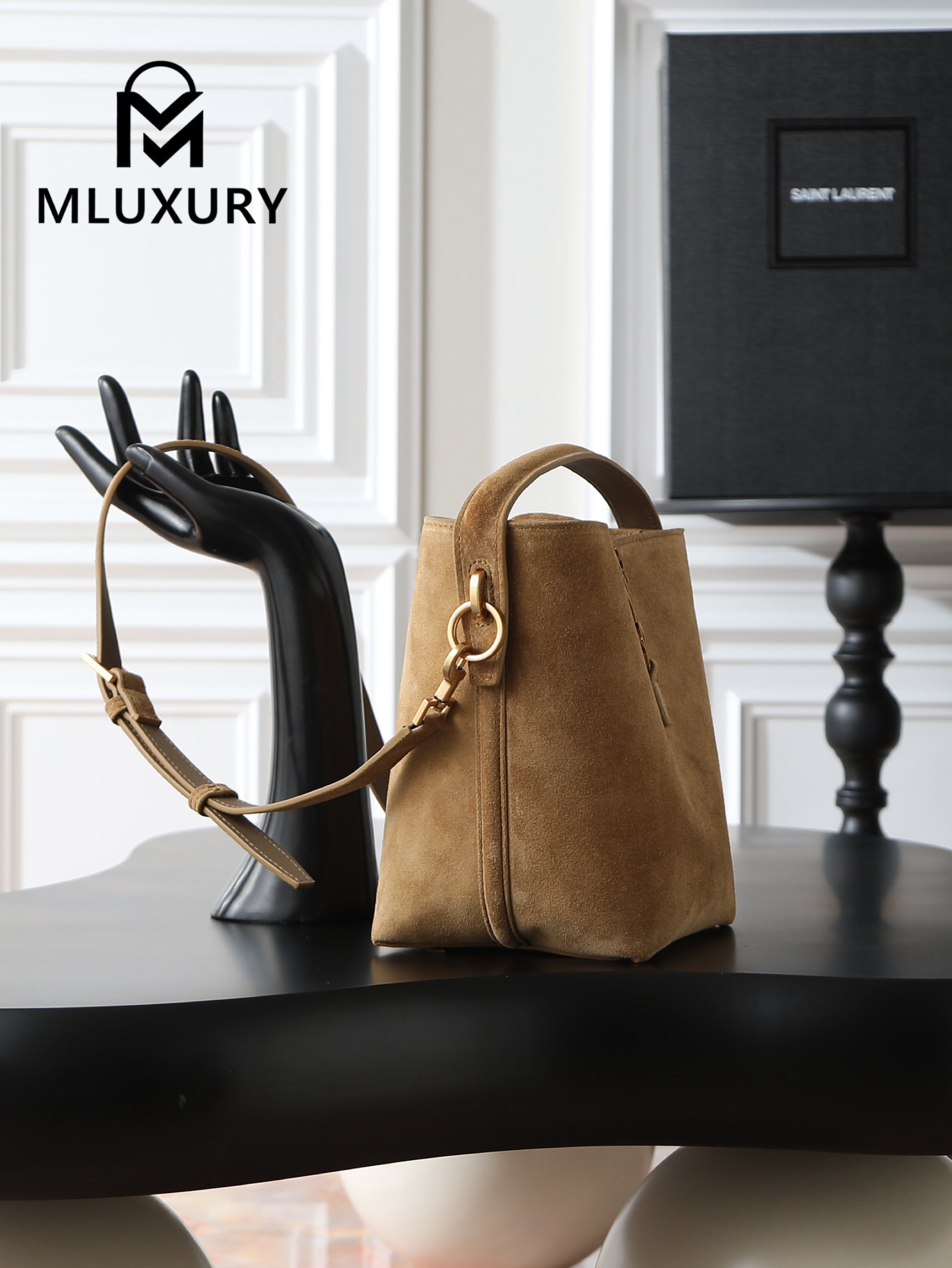 YSL LE 37 Bucket Bag (Small), Suede