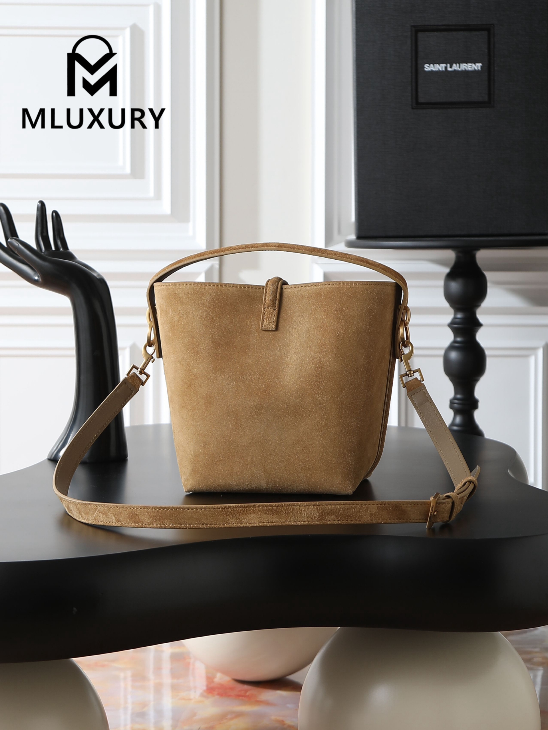 YSL LE 37 Bucket Bag (Small), Suede