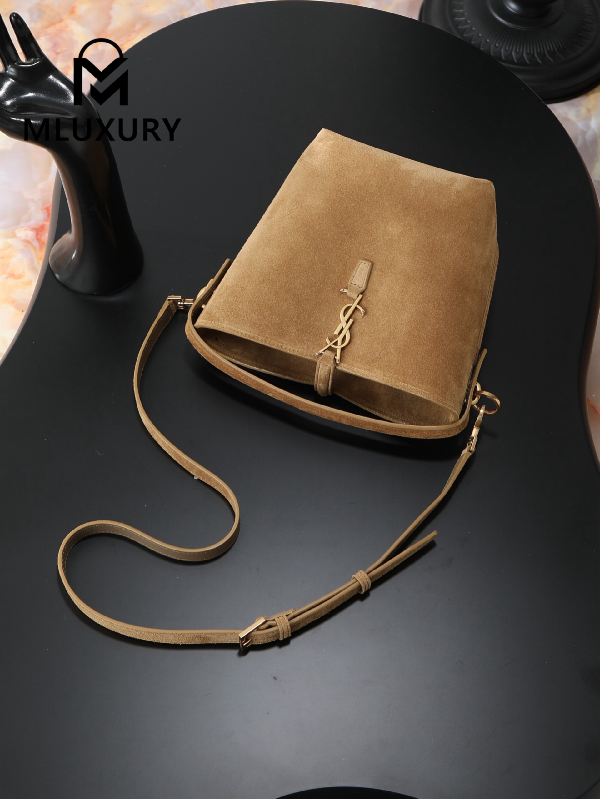 YSL LE 37 Bucket Bag (Small), Suede