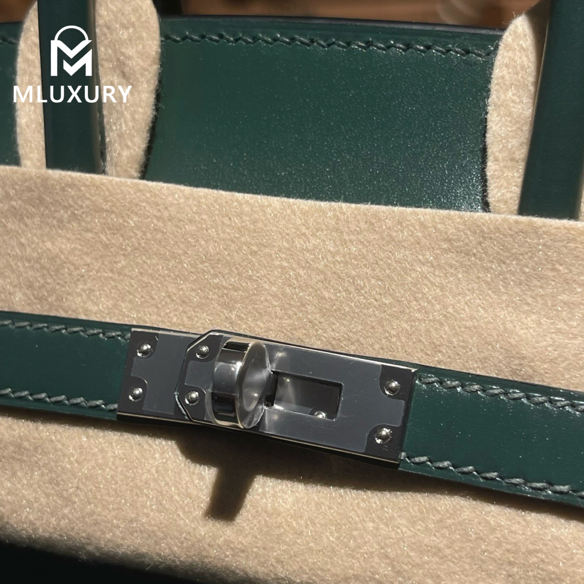 Hermès Birkin 25 Box Leather, British green, Silver hardware