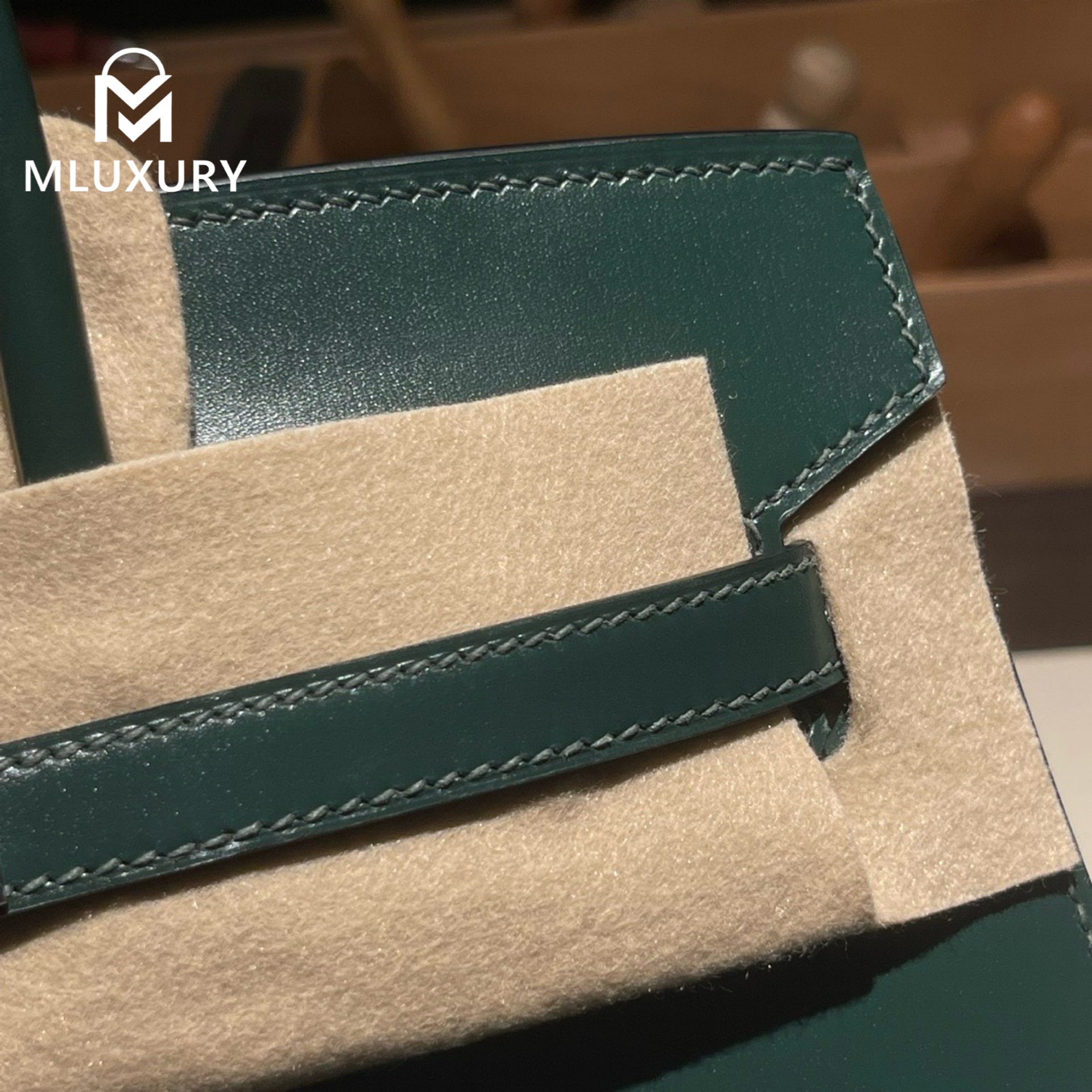 Hermès Birkin 25 Box Leather, British green, Silver hardware