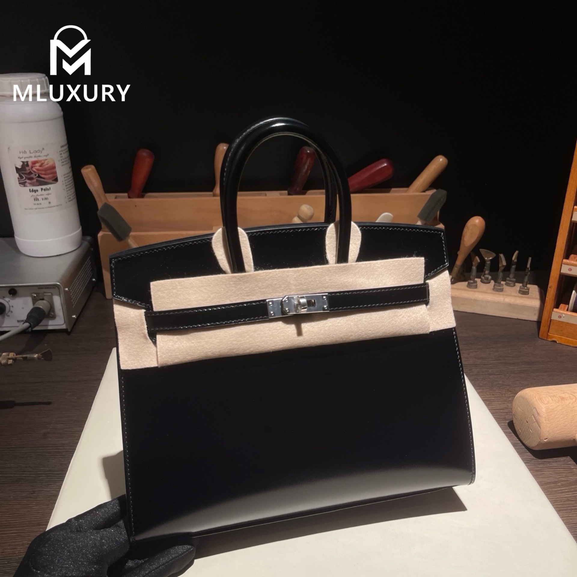 Hermès Birkin 25 Box Leather, Black, Silver hardware