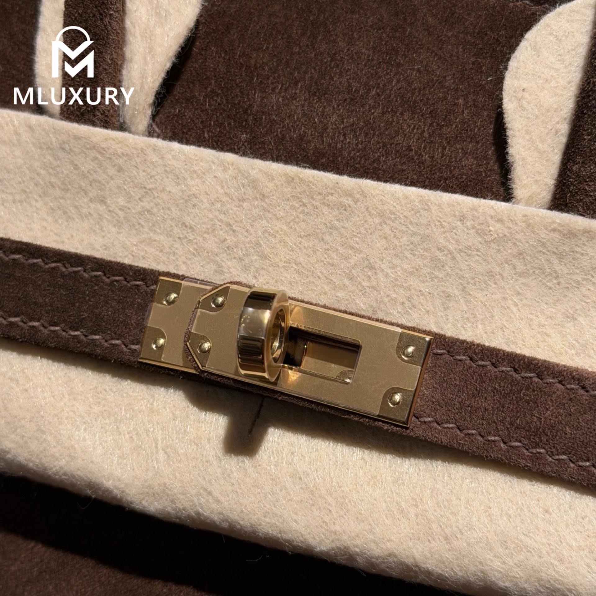 Hermès Birkin 25, Suede, Dark Brown, Gold Hardware