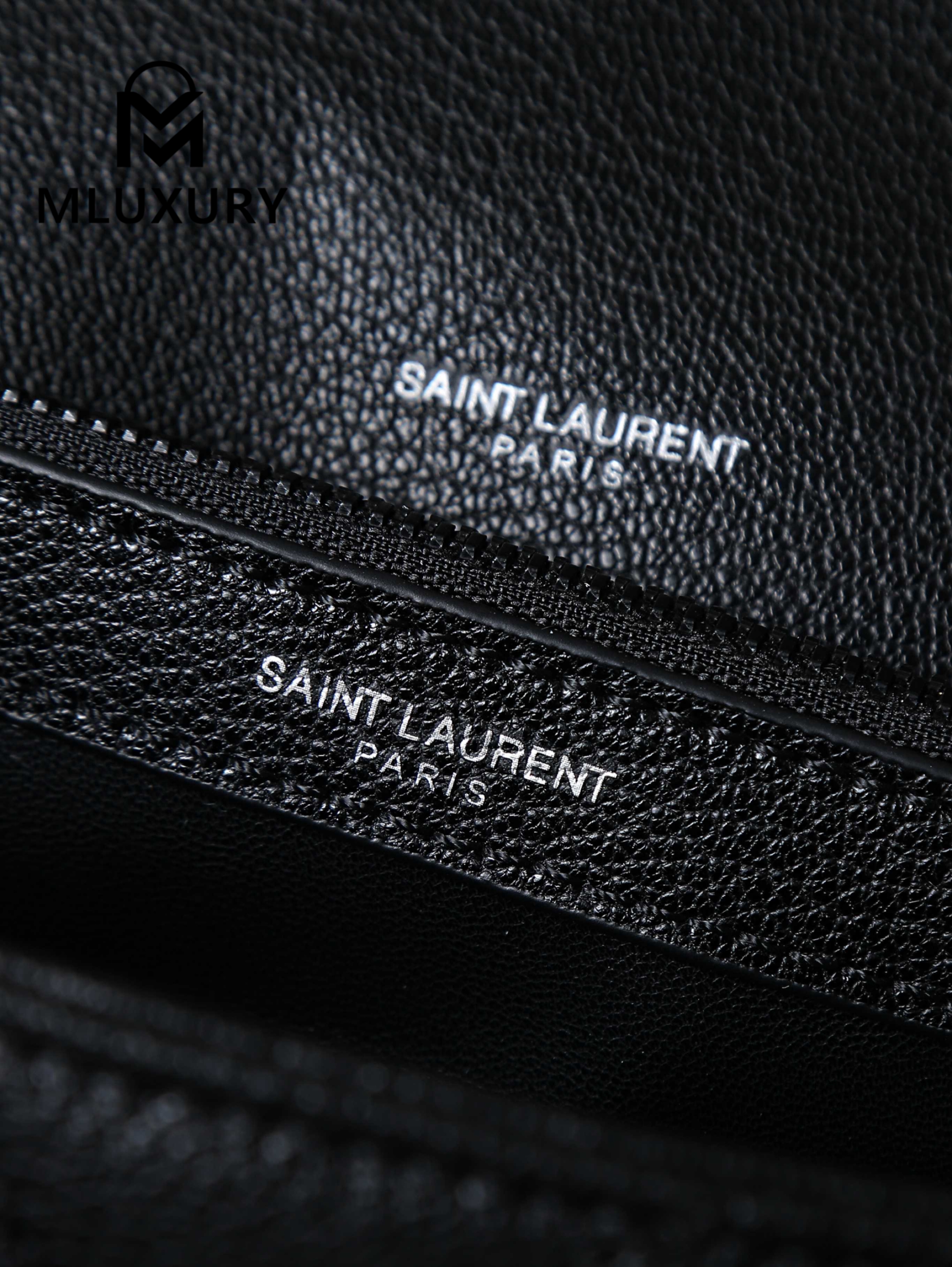 YSL Monogram College 24cm, Black with Black Buckle