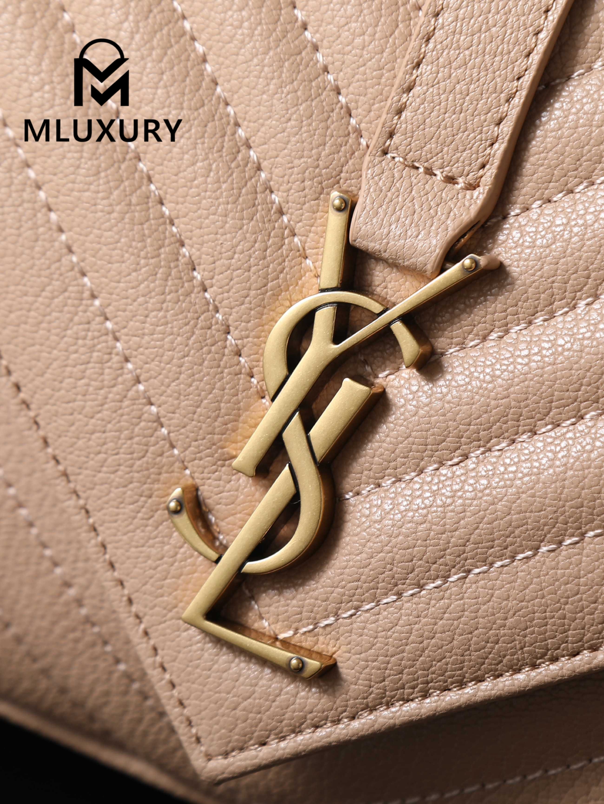 YSL Monogram College 24cm, Pink Matte