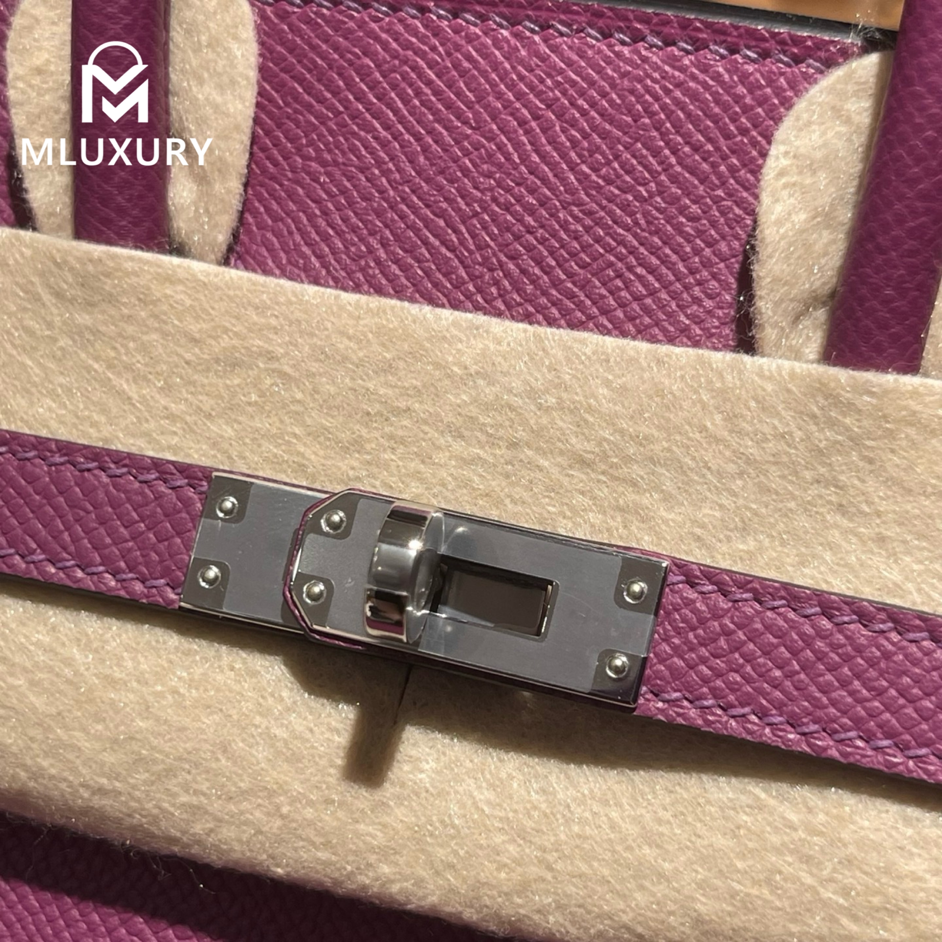 Hermès Birkin 25, Epsom leather, Anemone purple, Silver hardware