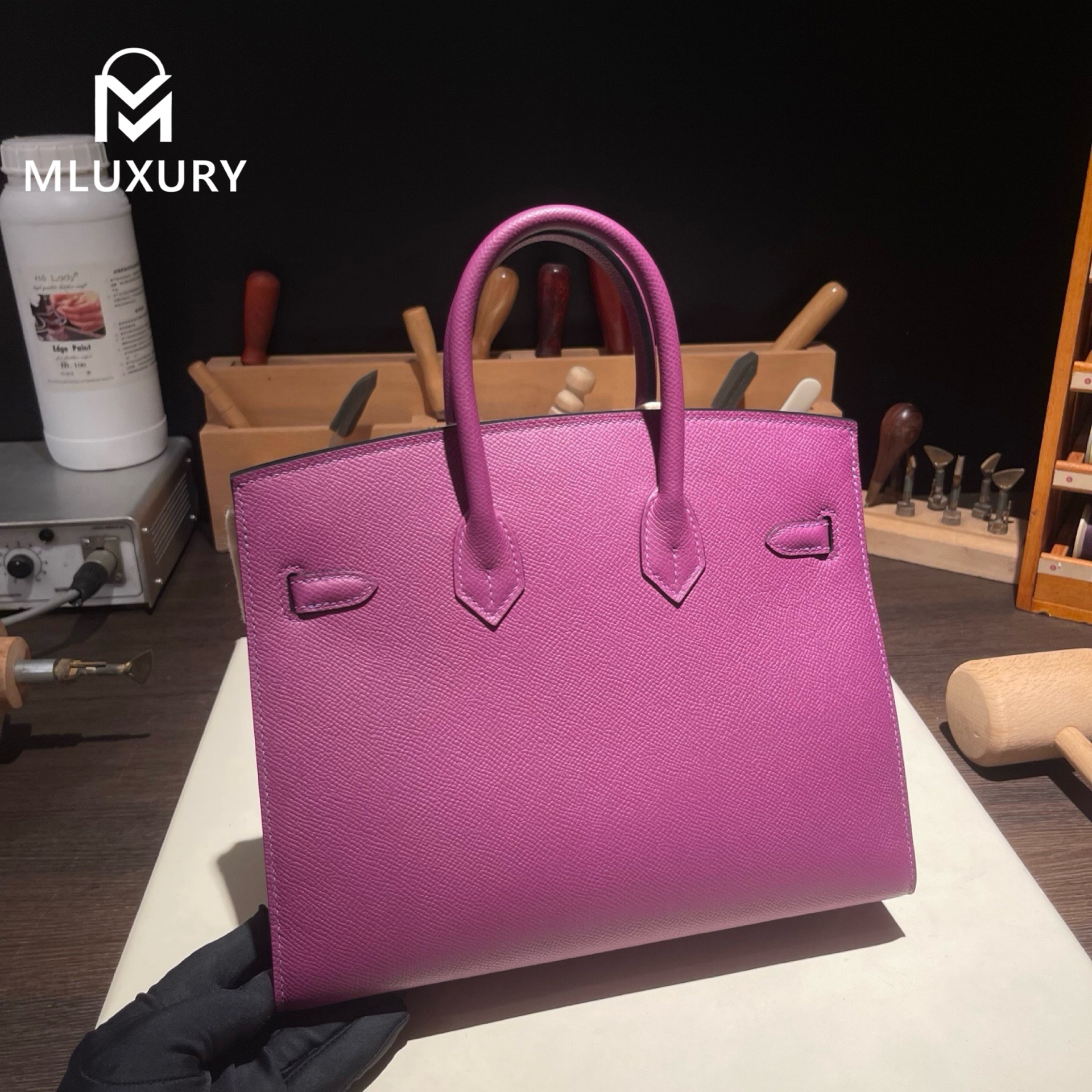 Hermès Birkin 25, Epsom leather, Anemone purple, Silver hardware