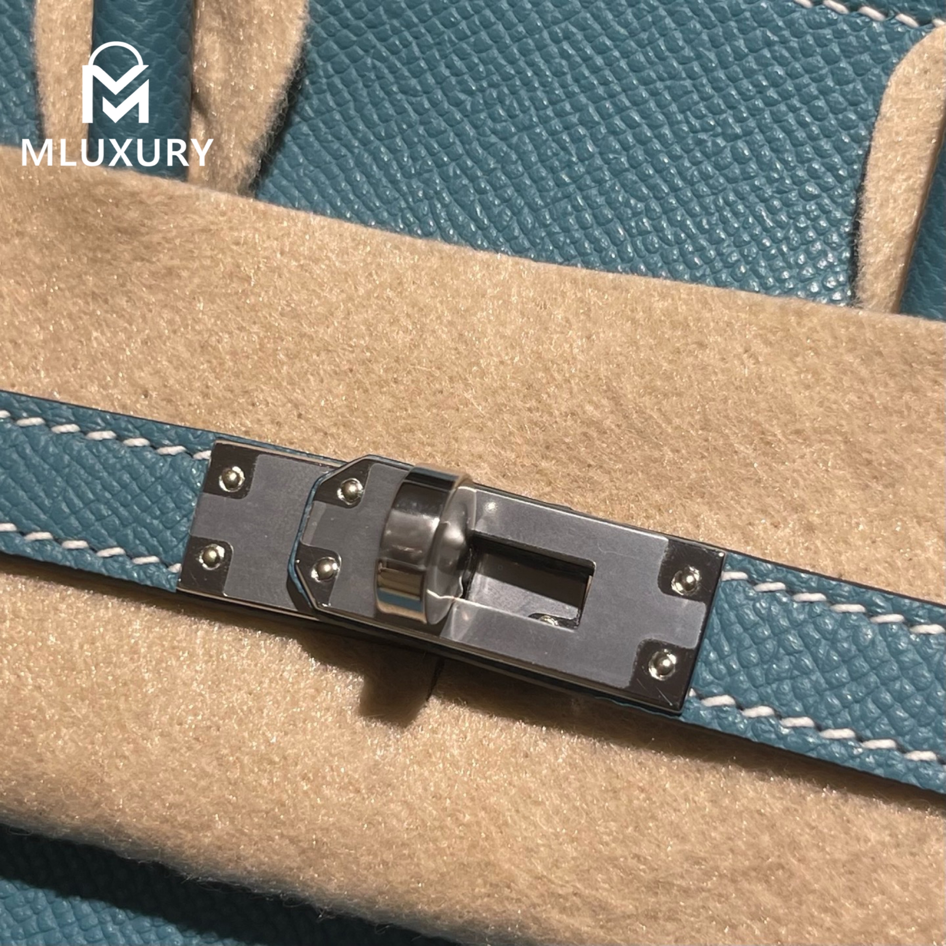 Hermès Birkin 25, Epsom leather, Denim blue, Silver hardware