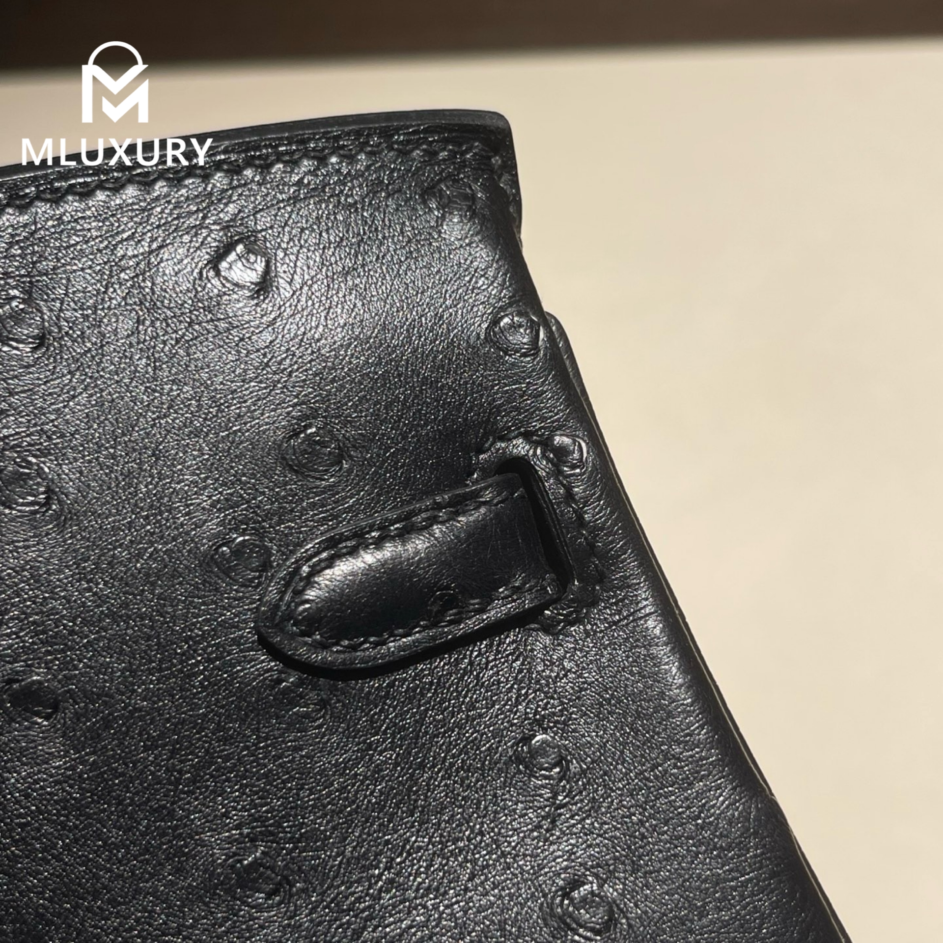 Hermès Birkin 25, Ostrich Leather, Black, Gold Hardware