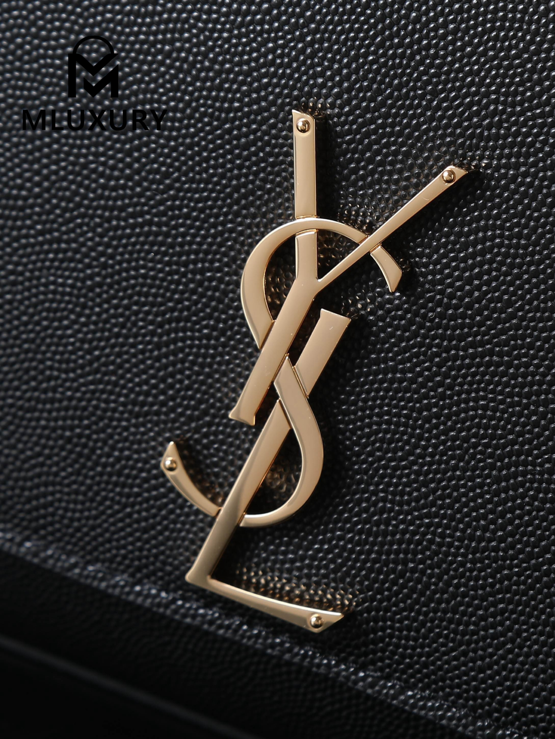 YSL KATE Black Caviar with Gold Buckle