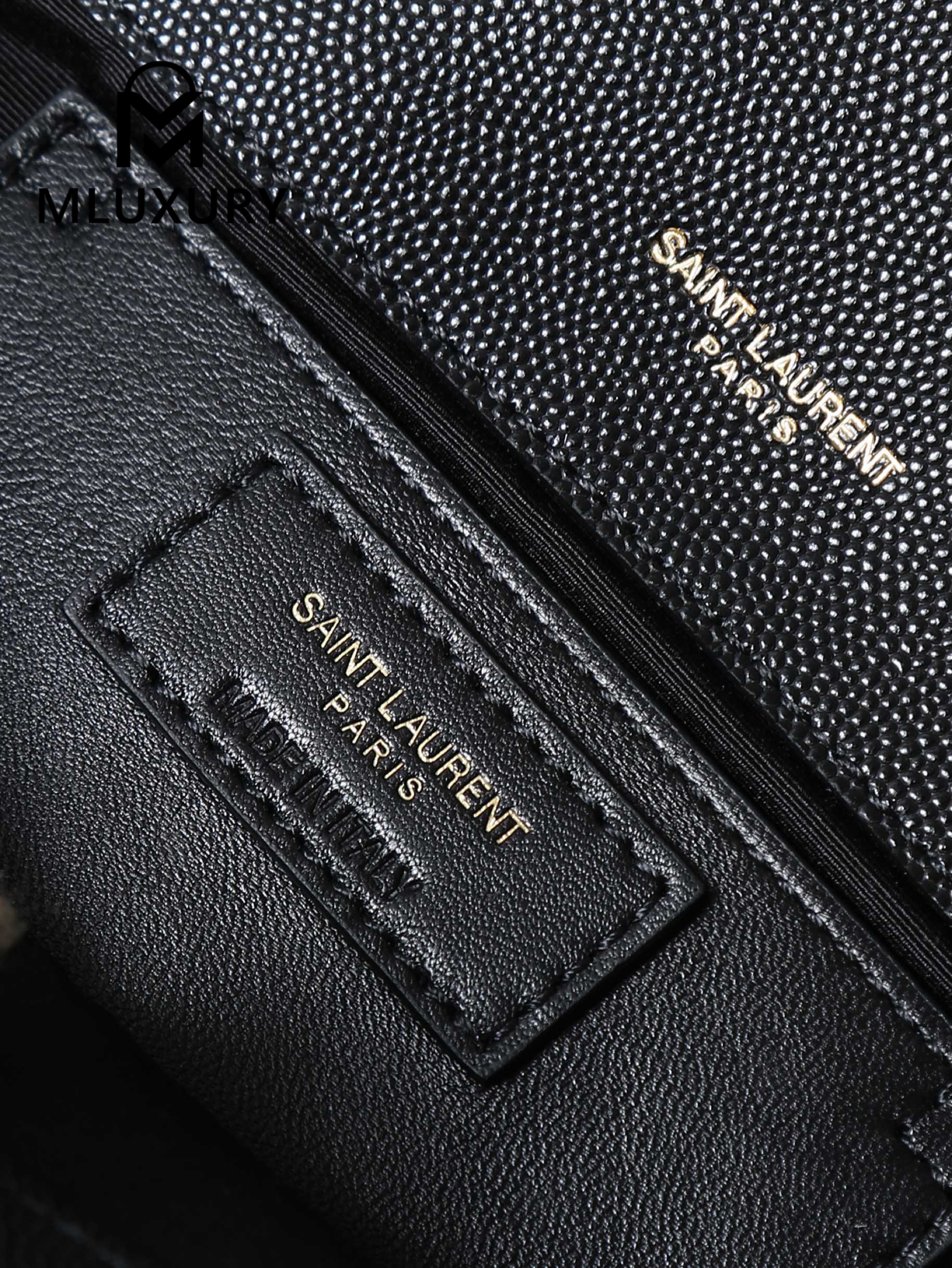 YSL KATE Black Caviar with Gold Buckle