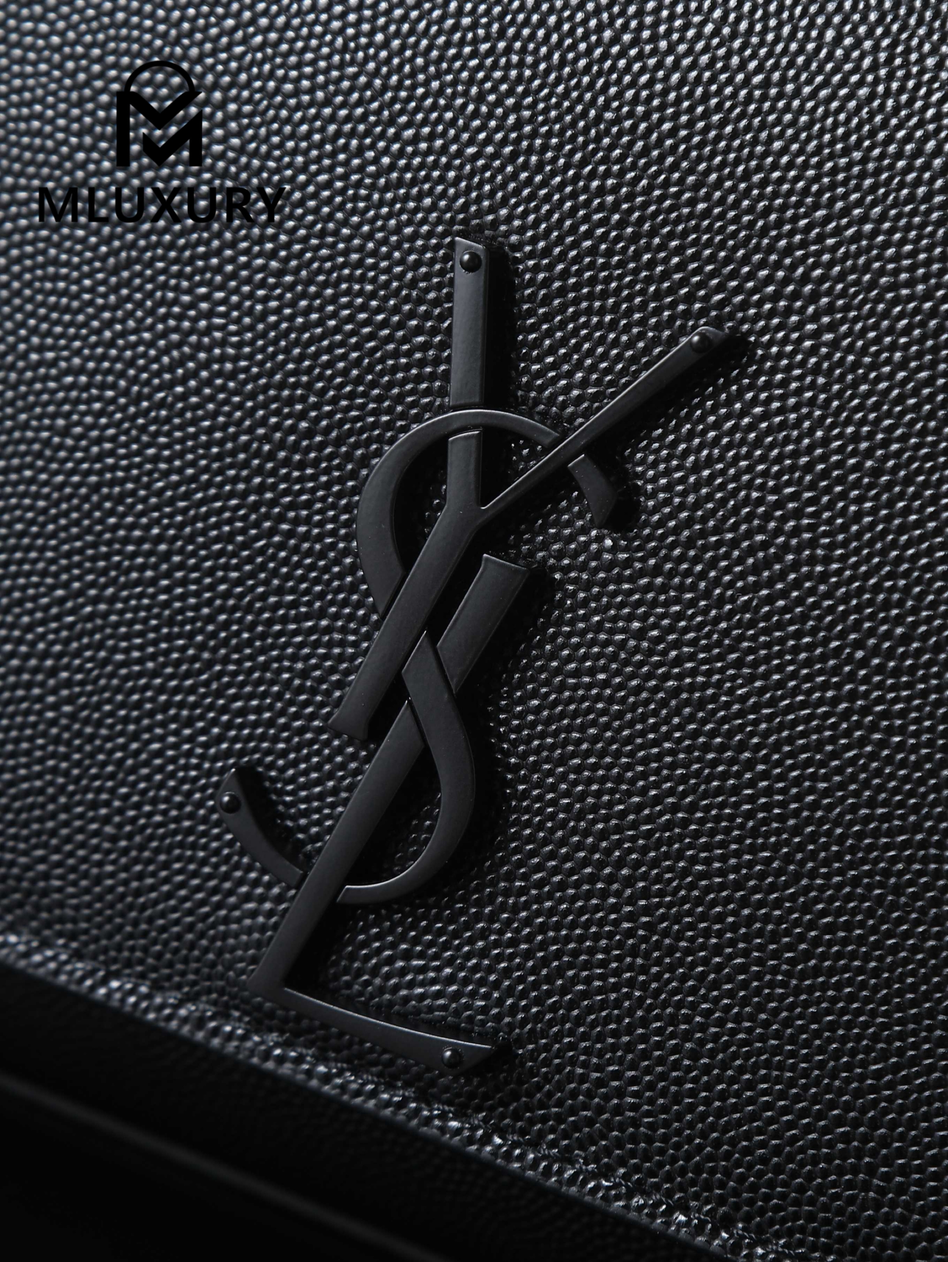 YSL KATE Black Caviar with Black Buckle