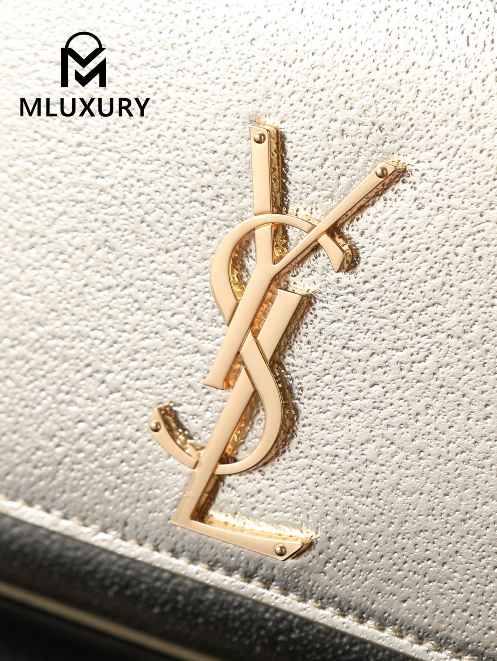 YSL KATE Gold Diamond-Patterned Buckle · 24cm