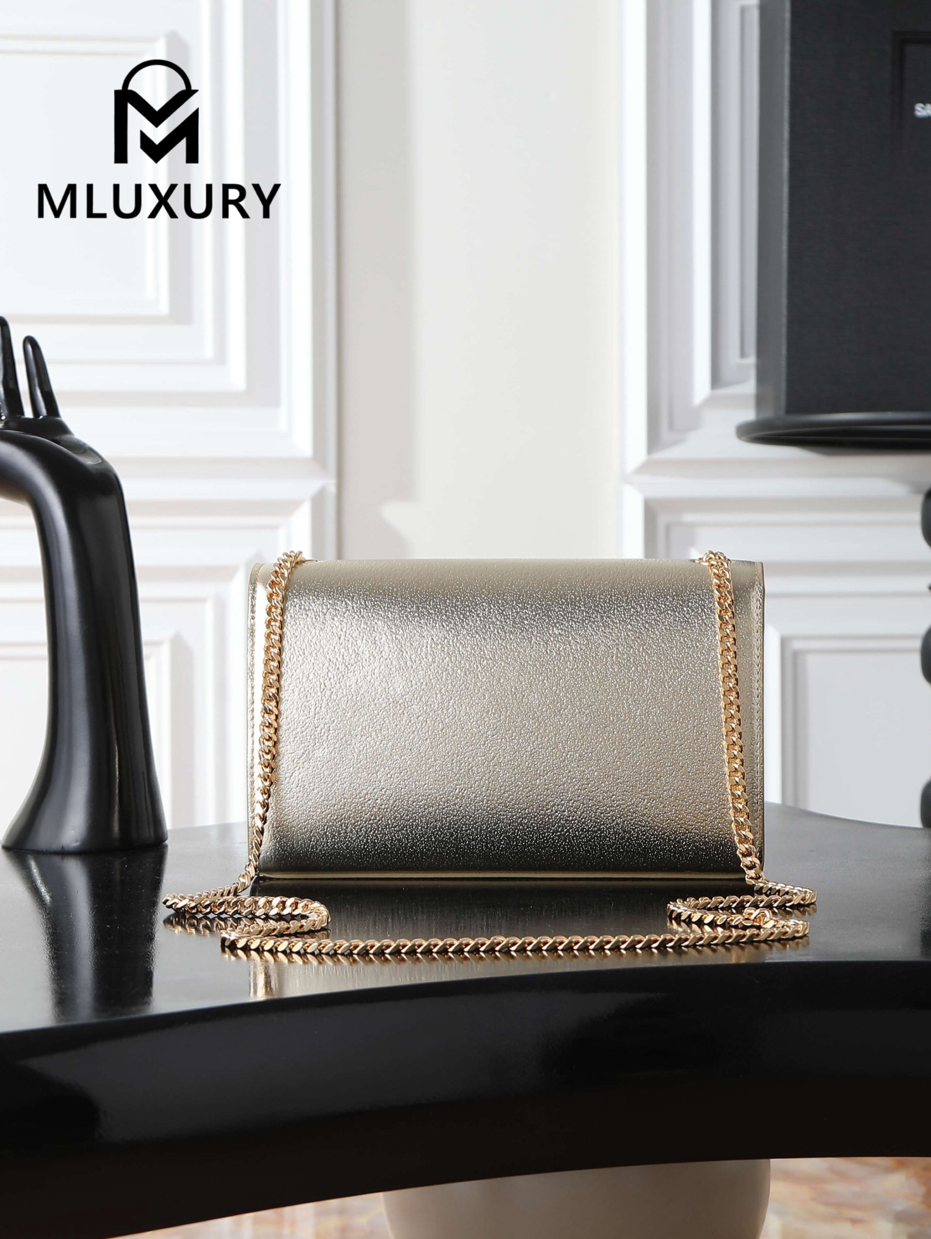 YSL KATE Gold Diamond-Patterned Buckle · 24cm