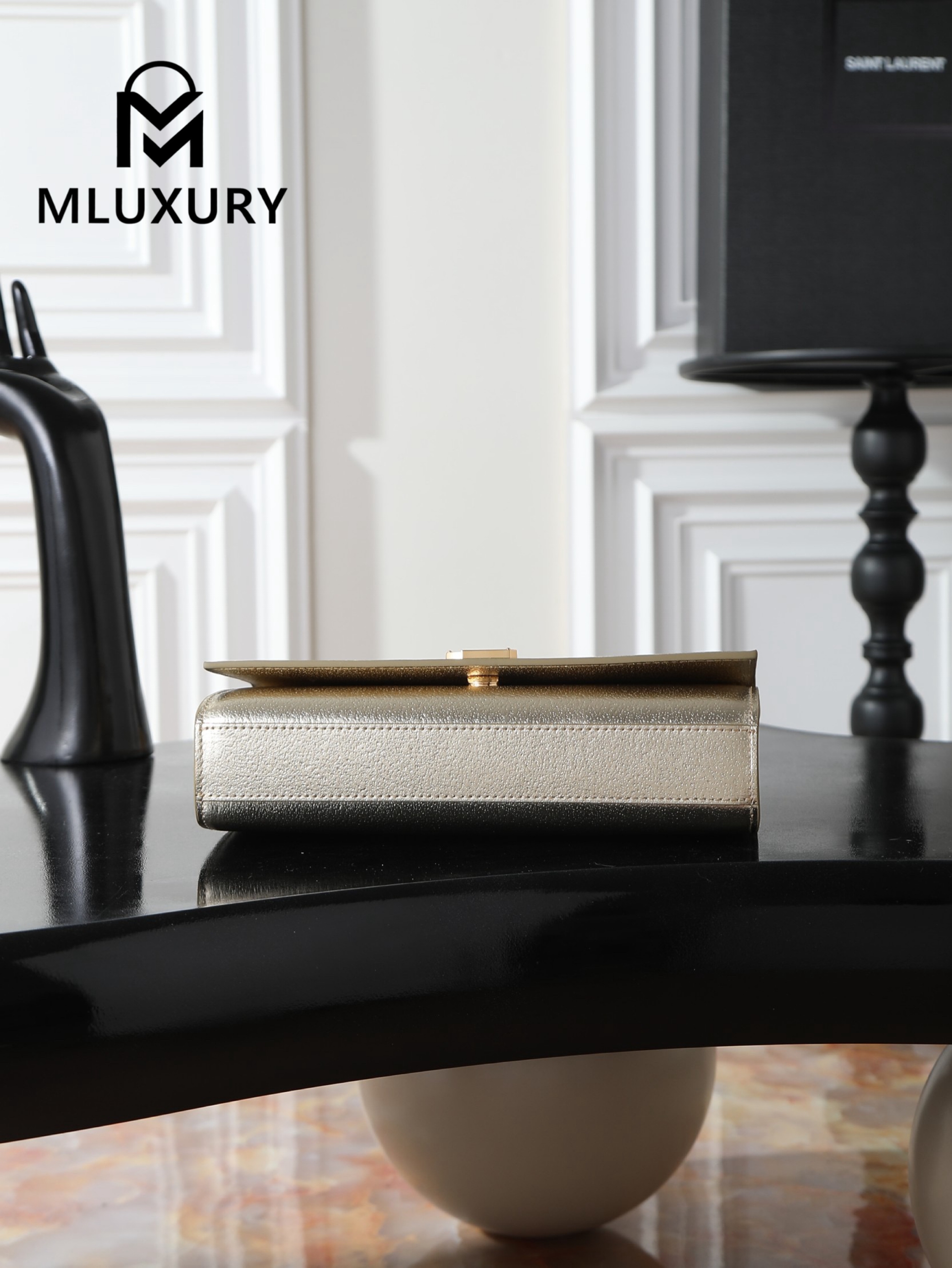 YSL KATE Gold Diamond-Patterned Buckle · 24cm