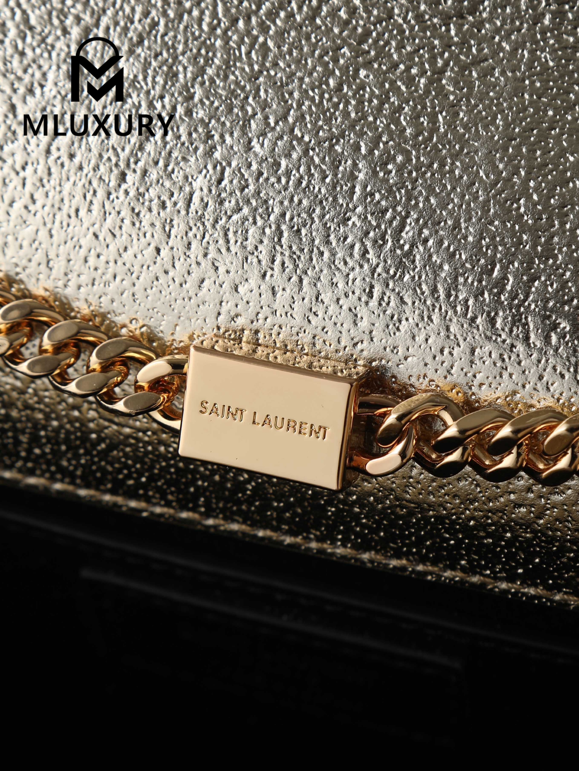 YSL KATE Gold Diamond-Patterned Buckle · 24cm