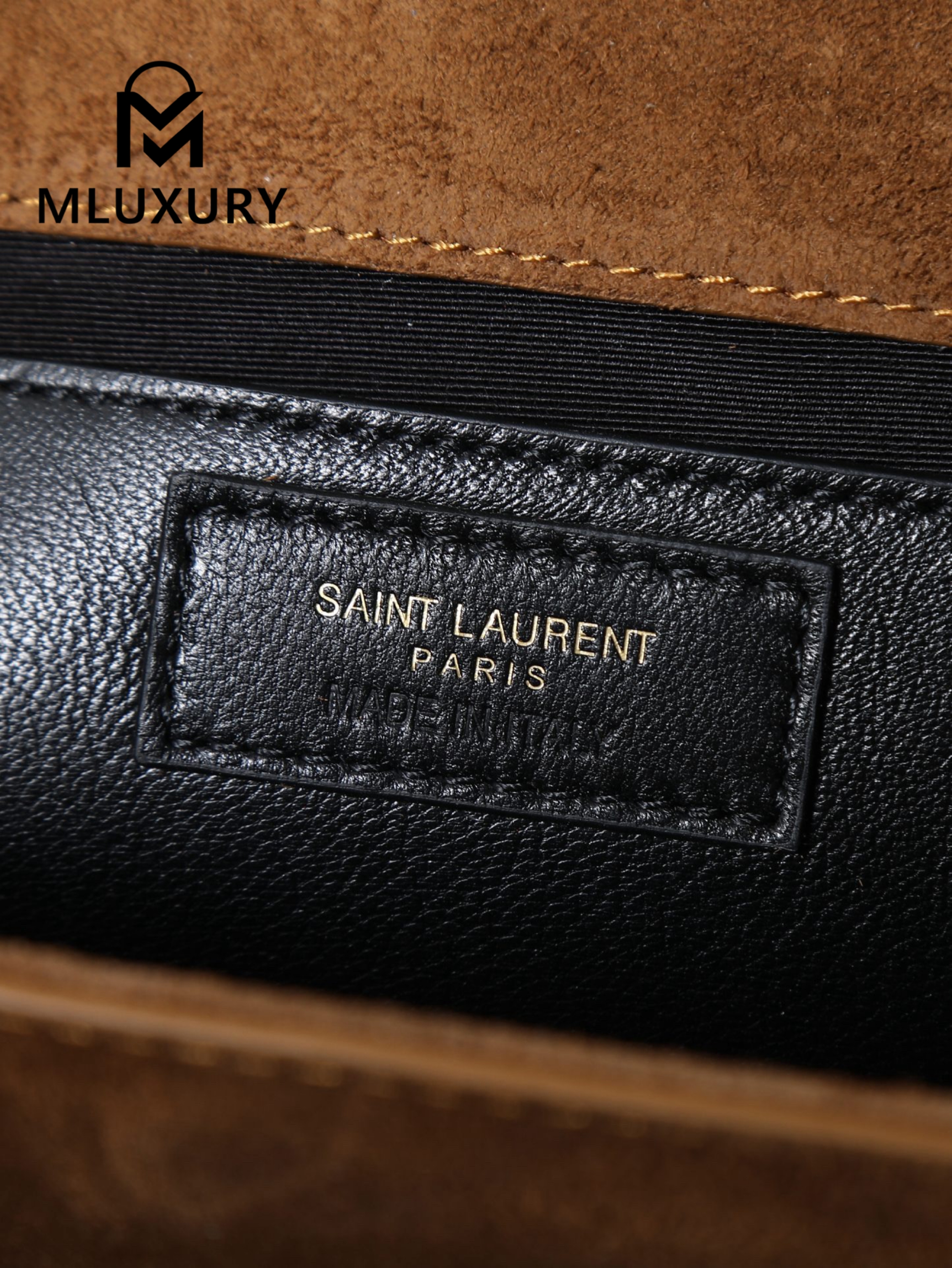 YSL KATE Tan Suede Matte Gold Buckle