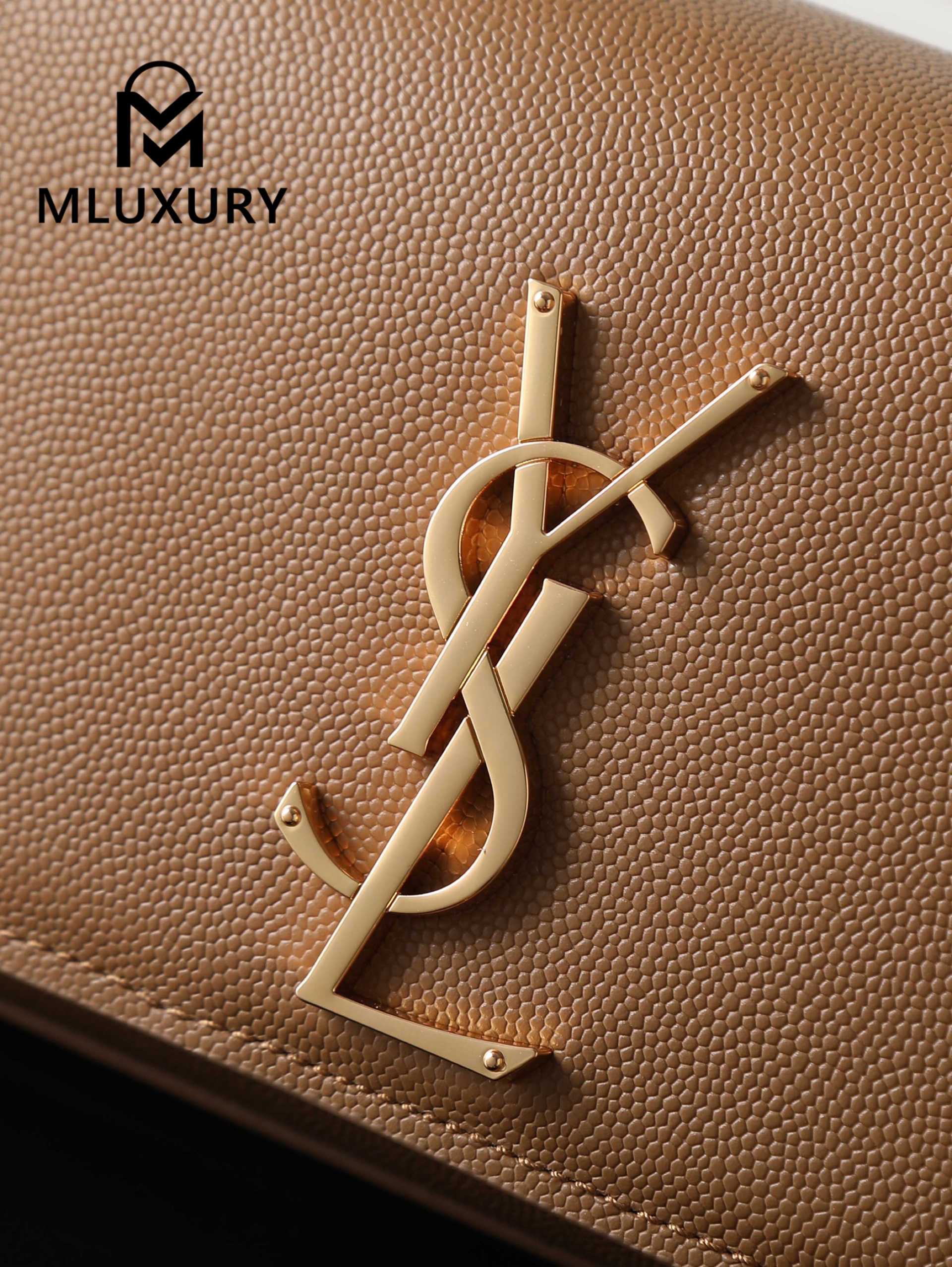 YSL Kate Caviar Gold Buckle·20cm