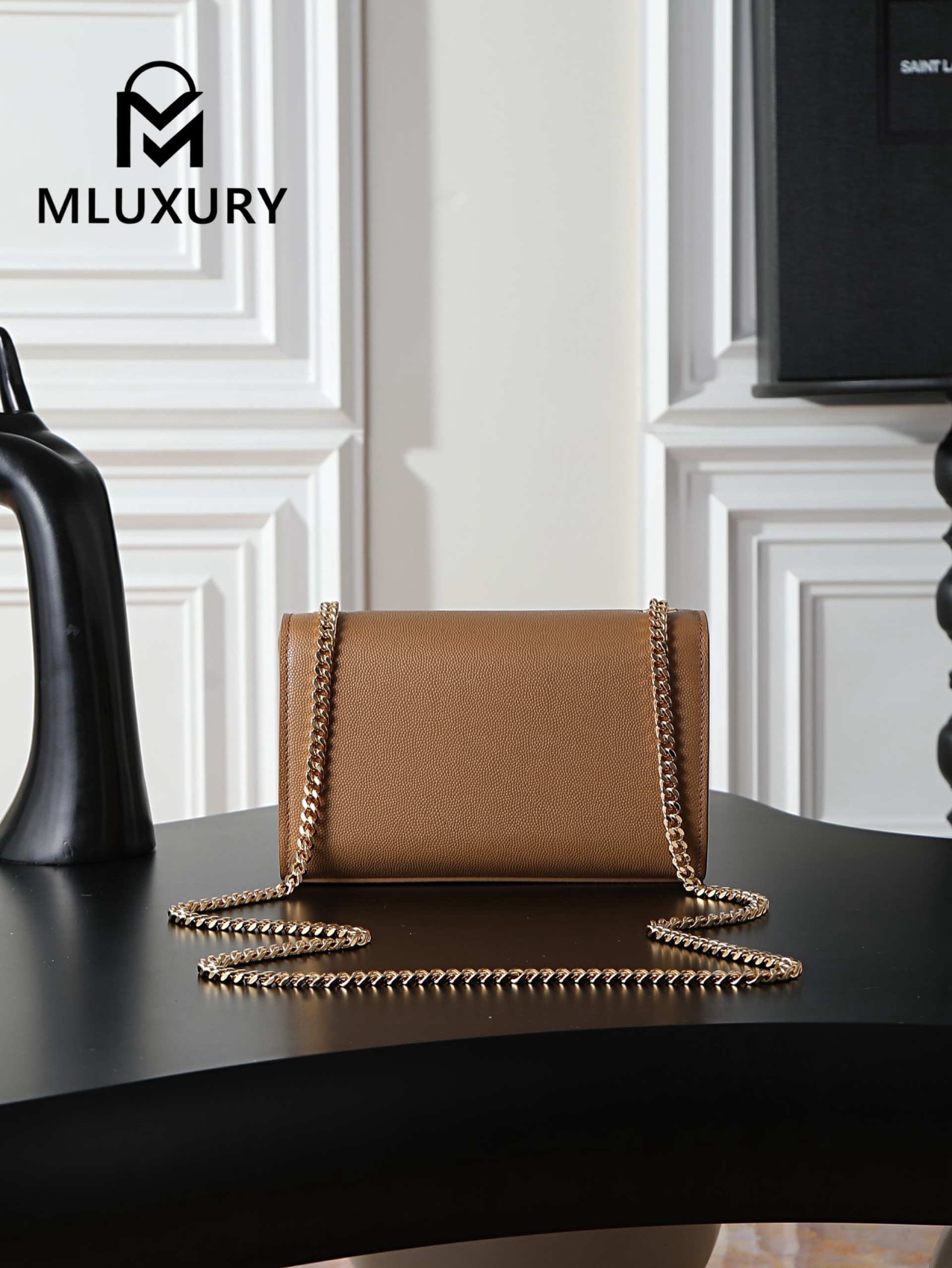 YSL Kate Caviar Gold Buckle·20cm