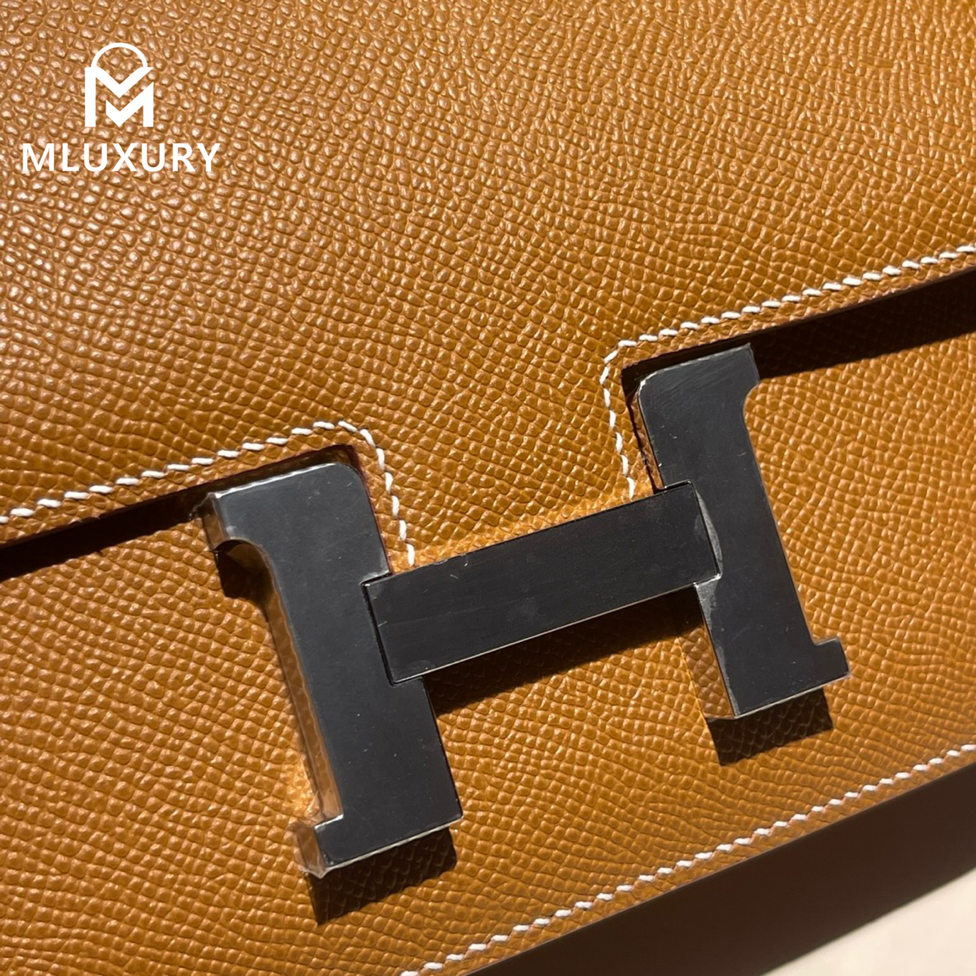 Hermès Constance 19 Flight Attendant New Style, with Mirror, Epsom Leather, Golden Brown, Silver Hardware