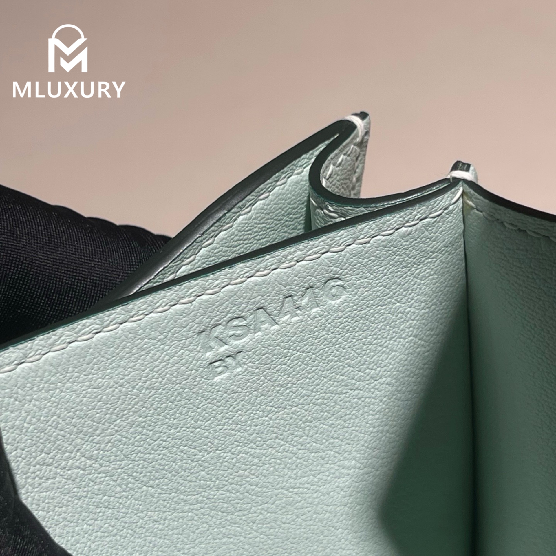 Hermès Constance 19 Flight Attendant Style, with Mirror, Swift Leather, Mint Green, Silver Hardware