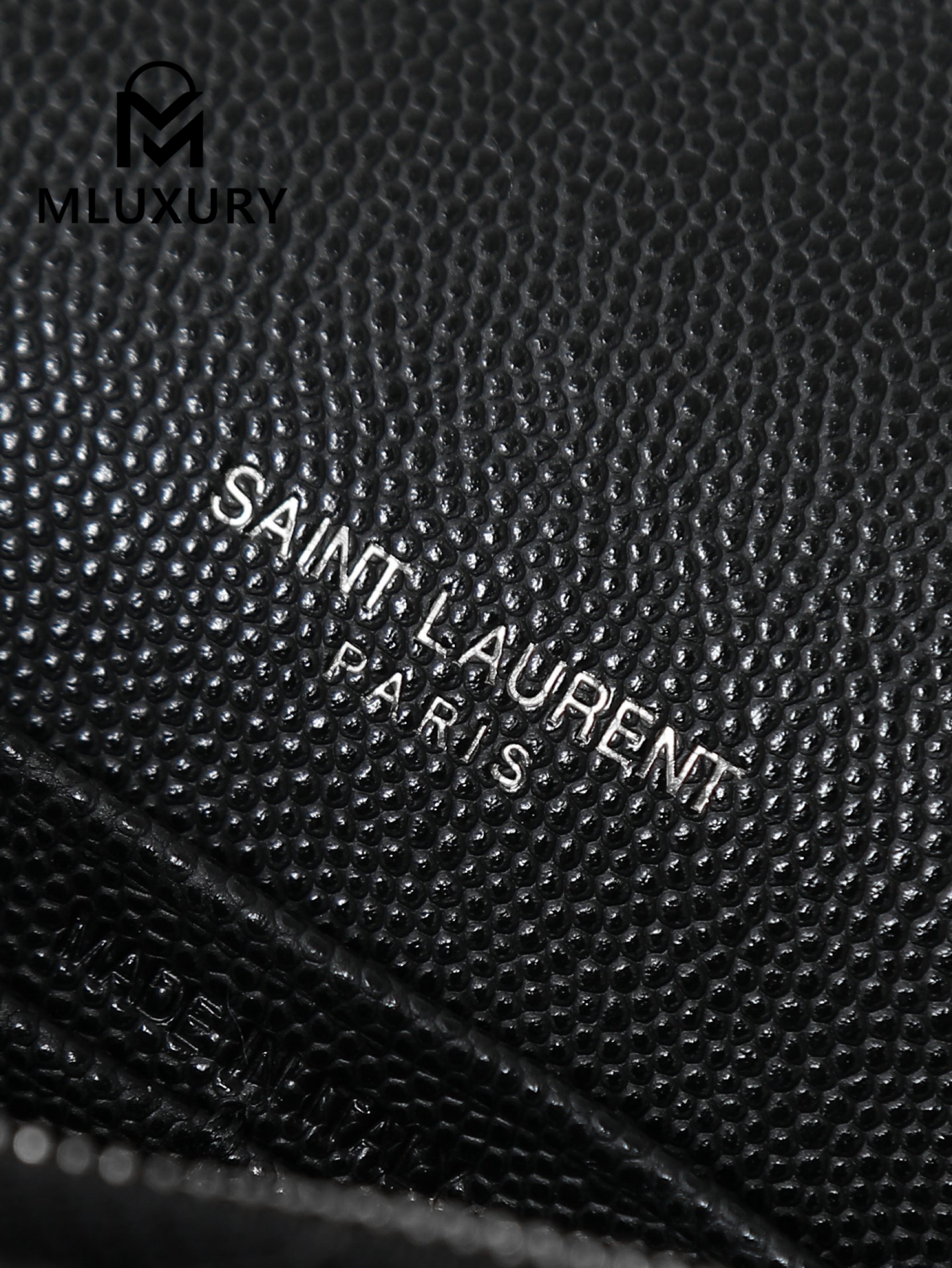 YSL WOC Caviar Small Envelope Bag, Black with Silver Hardware