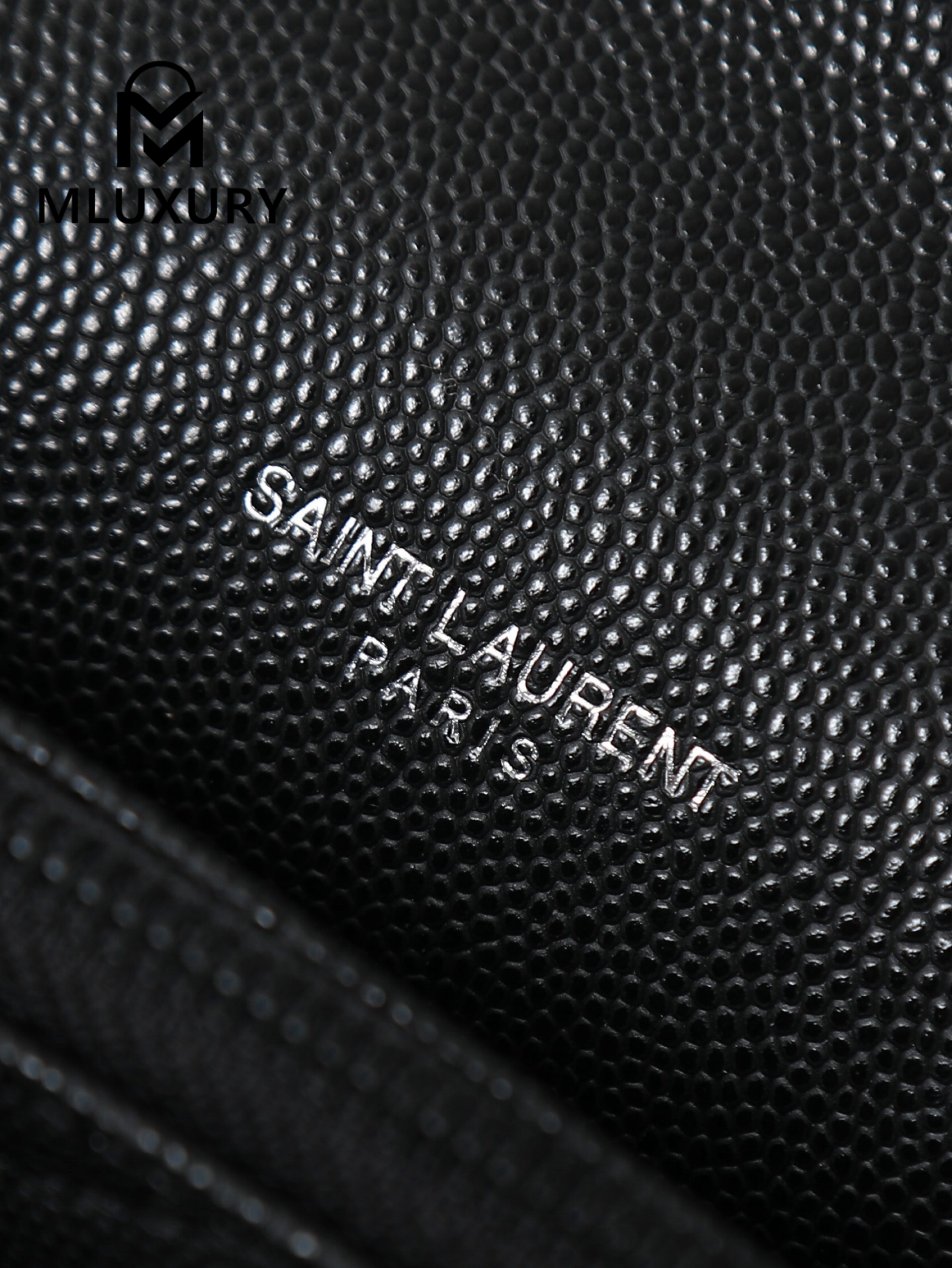 YSL WOC Caviar Small Envelope Bag, Black with Black Buckle