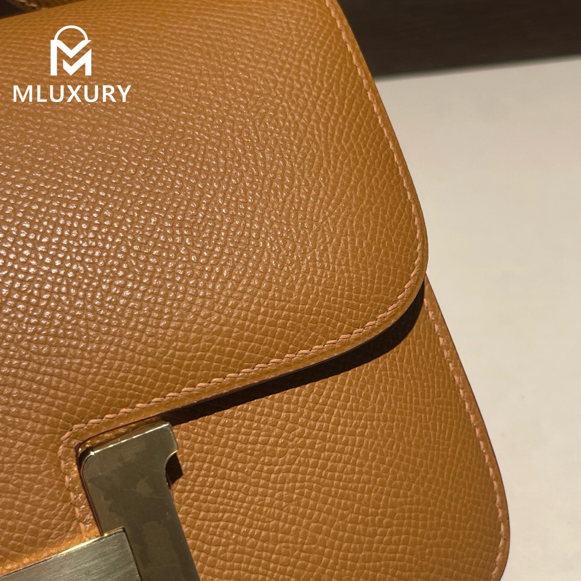 Hermès Constance 19 Flight Attendant New Style, with Mirror, Epsom Leather, Sesame Color, Gold Hardware