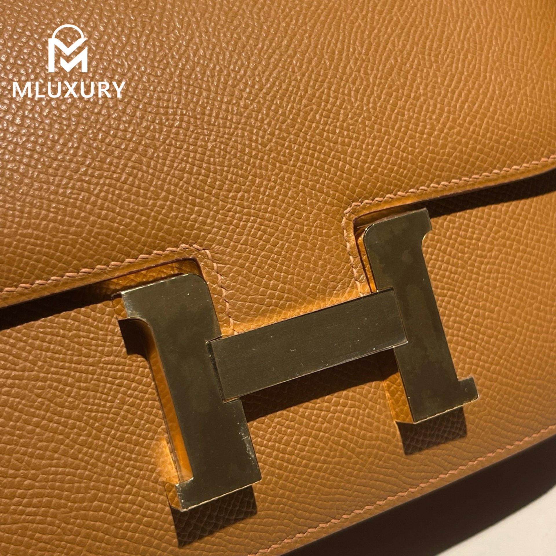 Hermès Constance 19 Flight Attendant New Style, with Mirror, Epsom Leather, Sesame Color, Gold Hardware