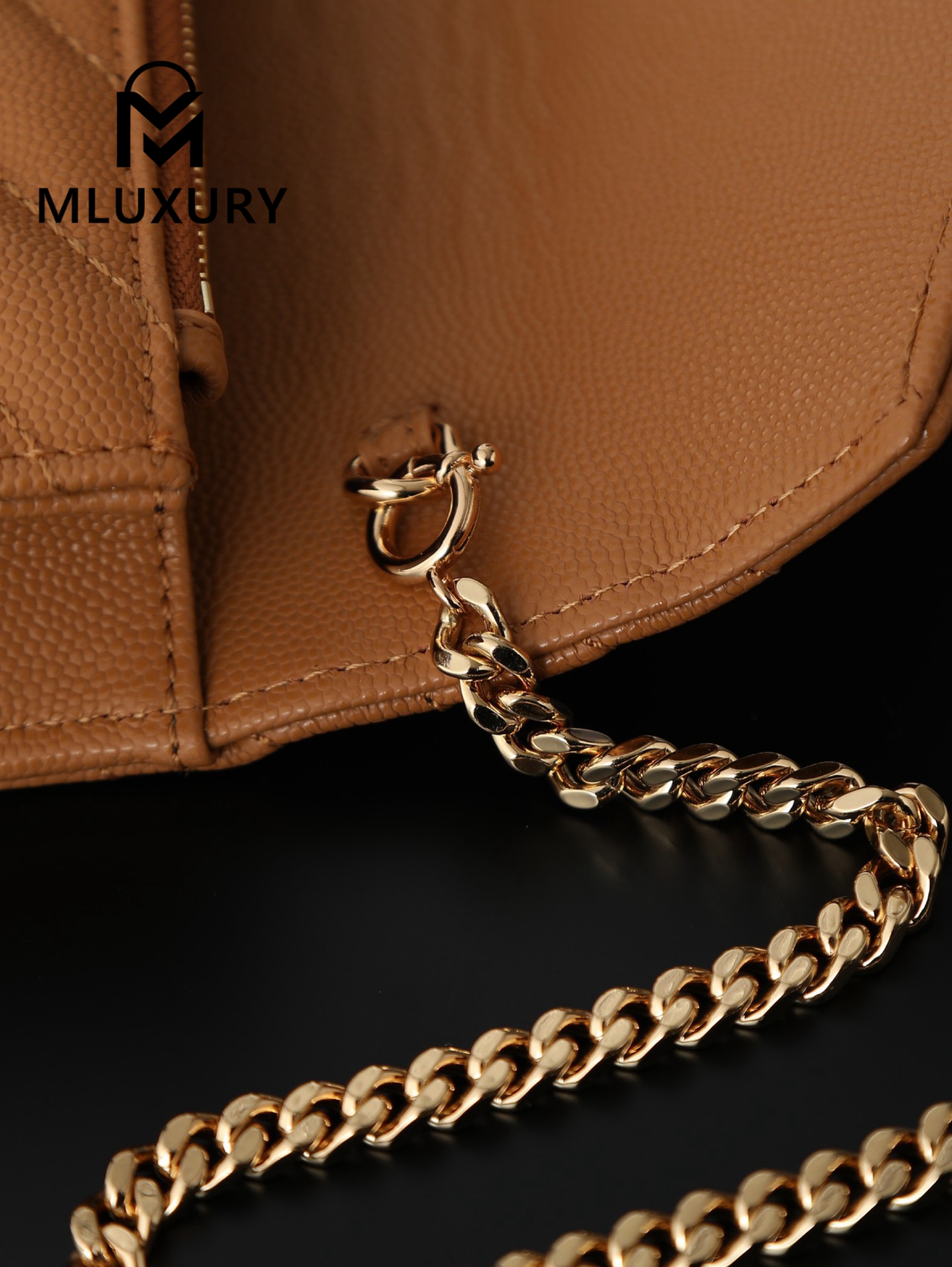 YSL WOC Caviar Small Envelope Bag, Tan with Gold Hardware