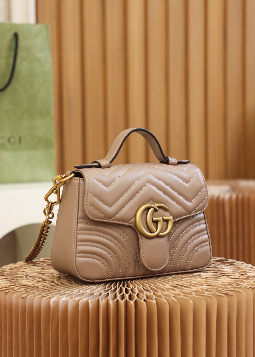 GUCCI Marmont Mini – Messenger Bag Series (Apricot)