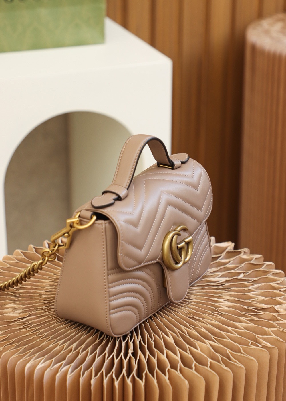 GUCCI Marmont Mini – Messenger Bag Series (Apricot)