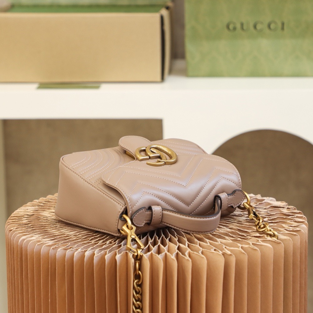 GUCCI Marmont Mini – Messenger Bag Series (Apricot)