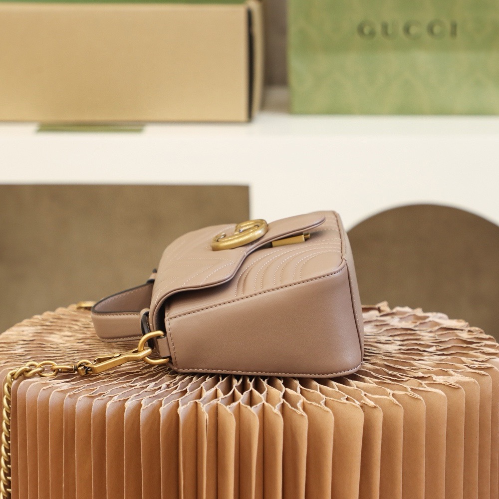 GUCCI Marmont Mini – Messenger Bag Series (Apricot)
